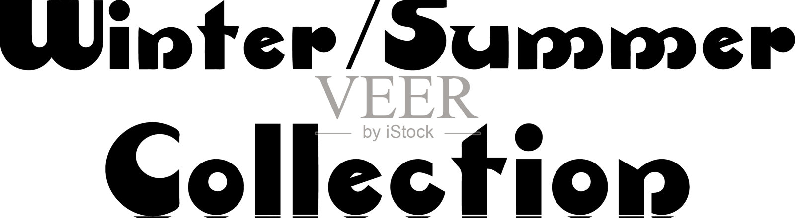 冬夏收藏英文书法插画图片素材