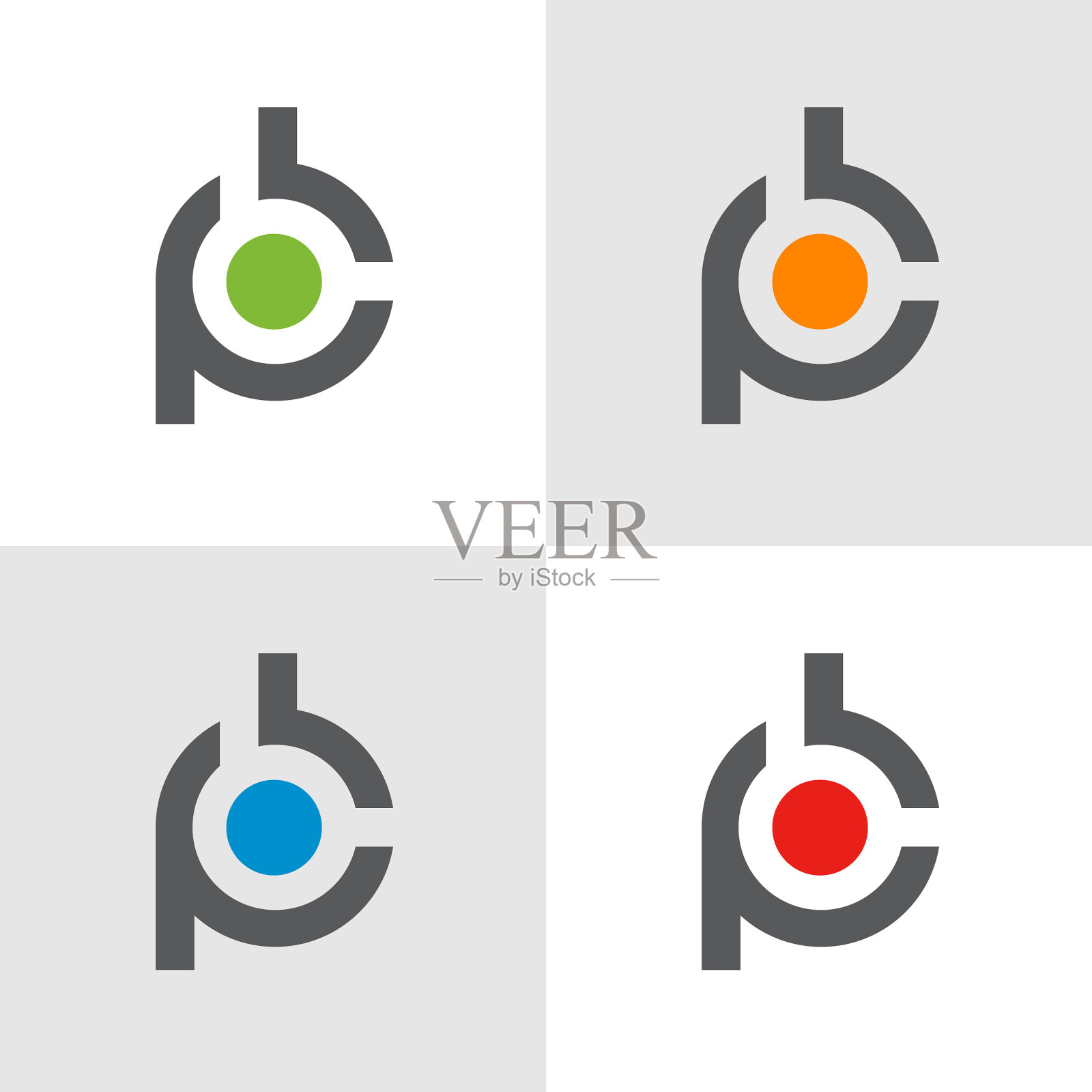 Bp或pb首字母标志现代首字母标志图标素材
