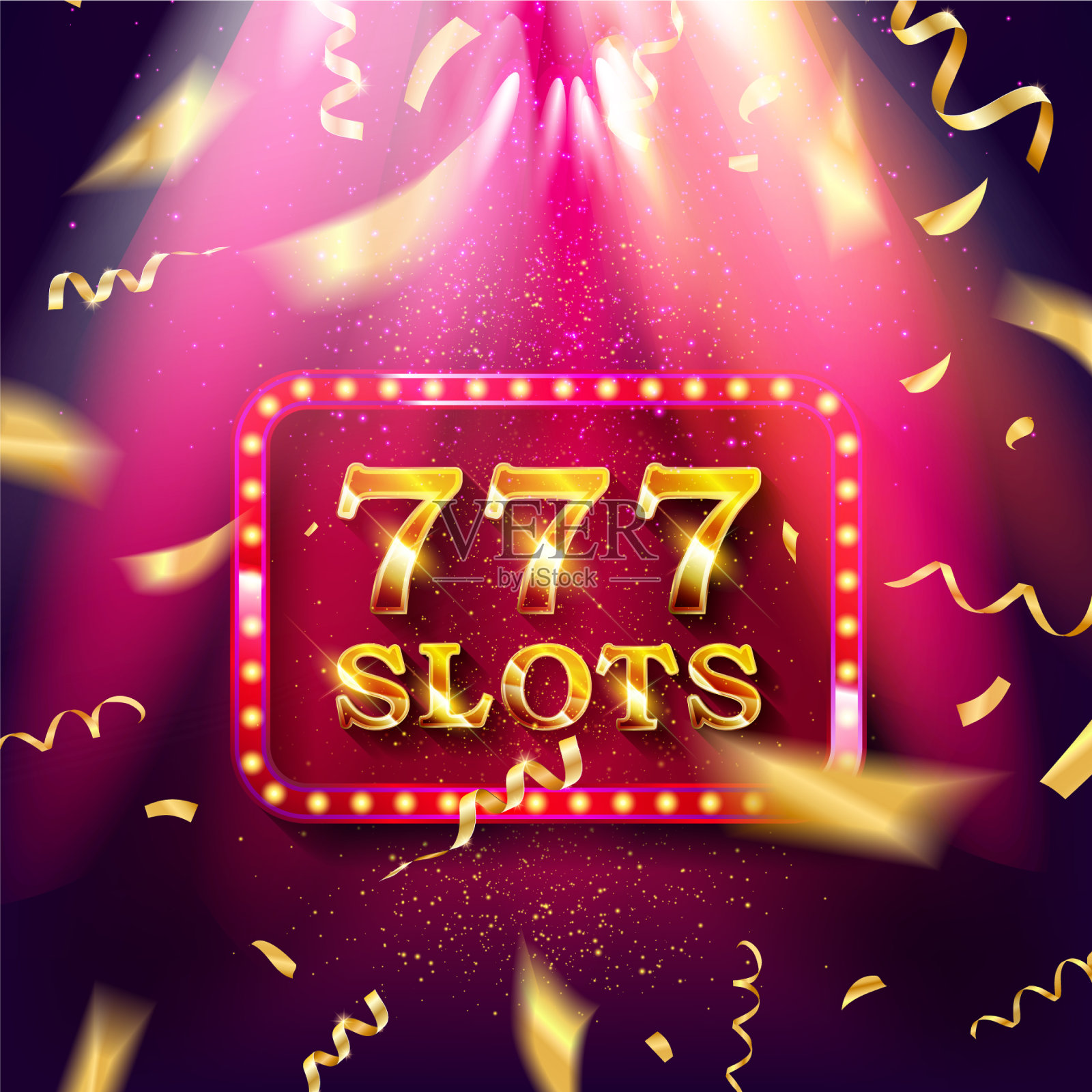 赌场777条幅大赢家插画图片素材