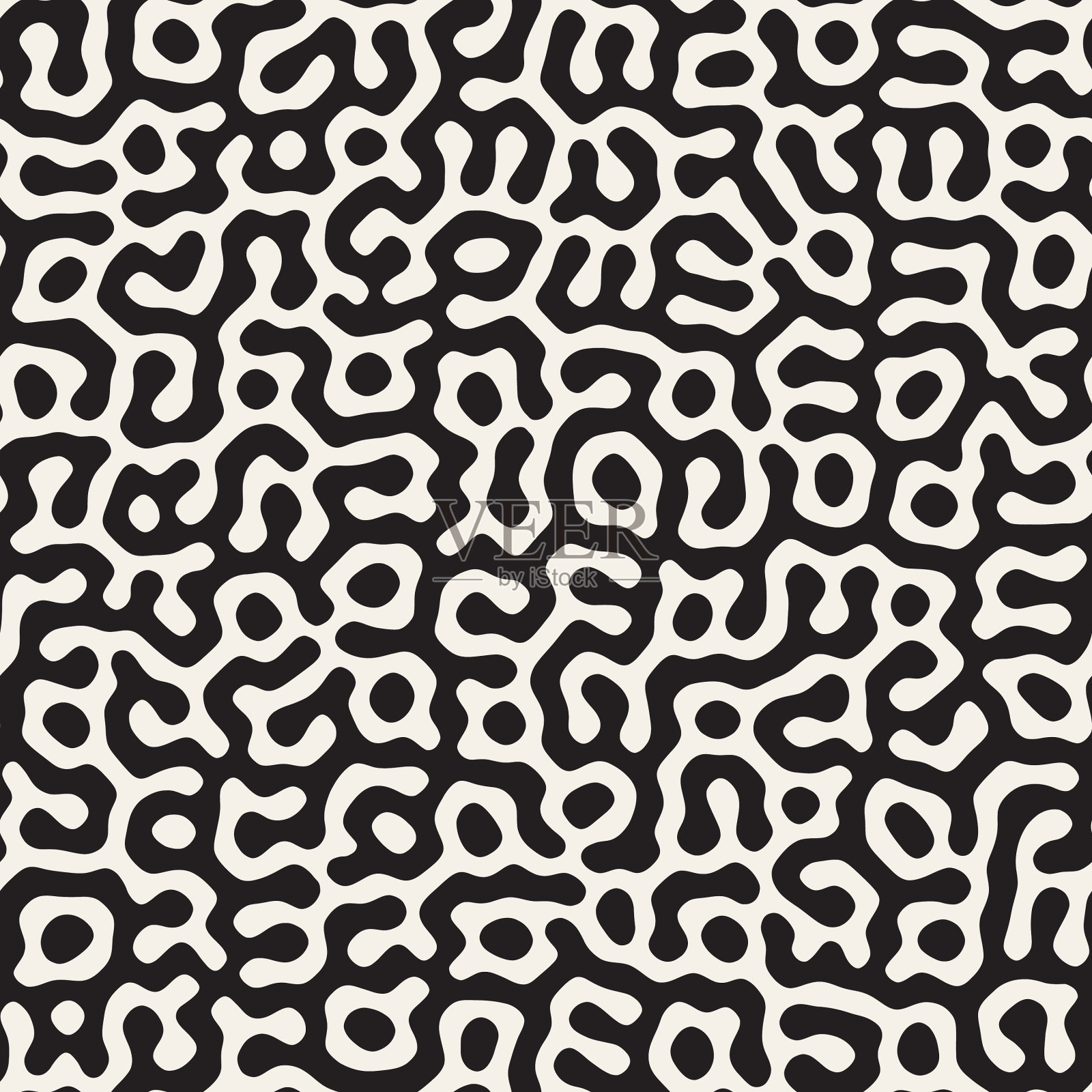 无缝图案单色有机形状插画图片素材