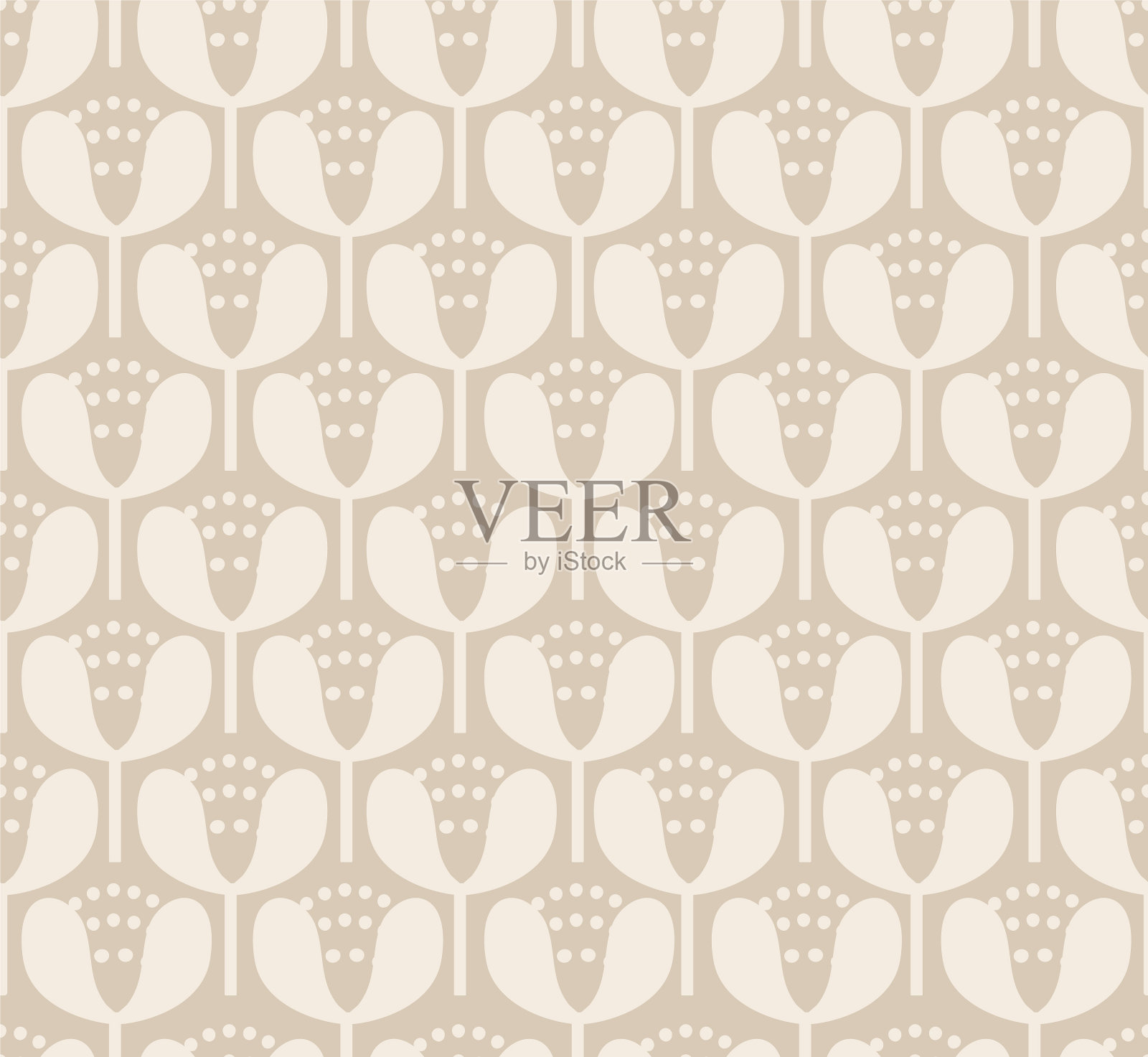 简单中性开花无缝图案插画图片素材