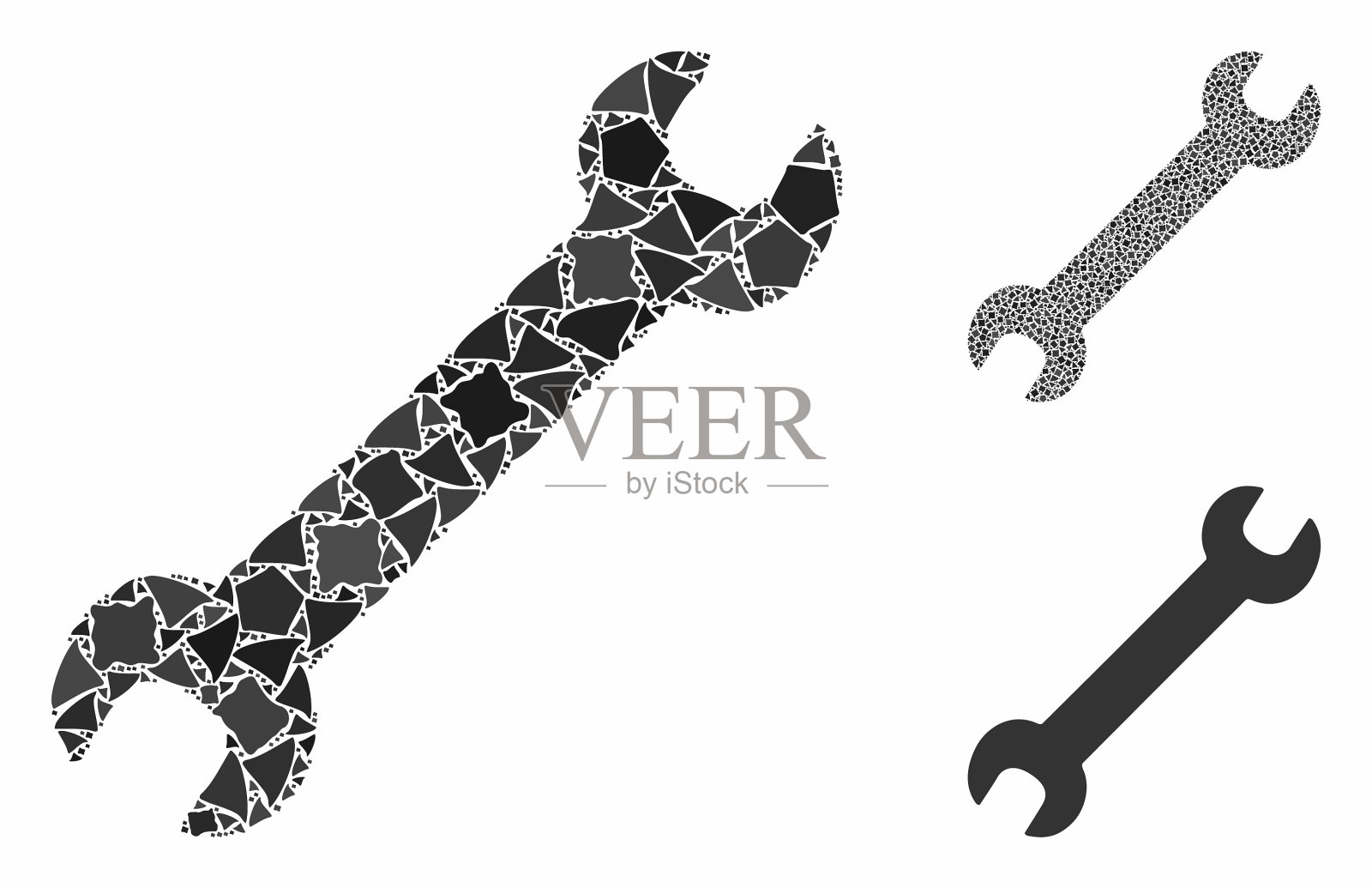 扳手组成图标破烂的零件插画图片素材