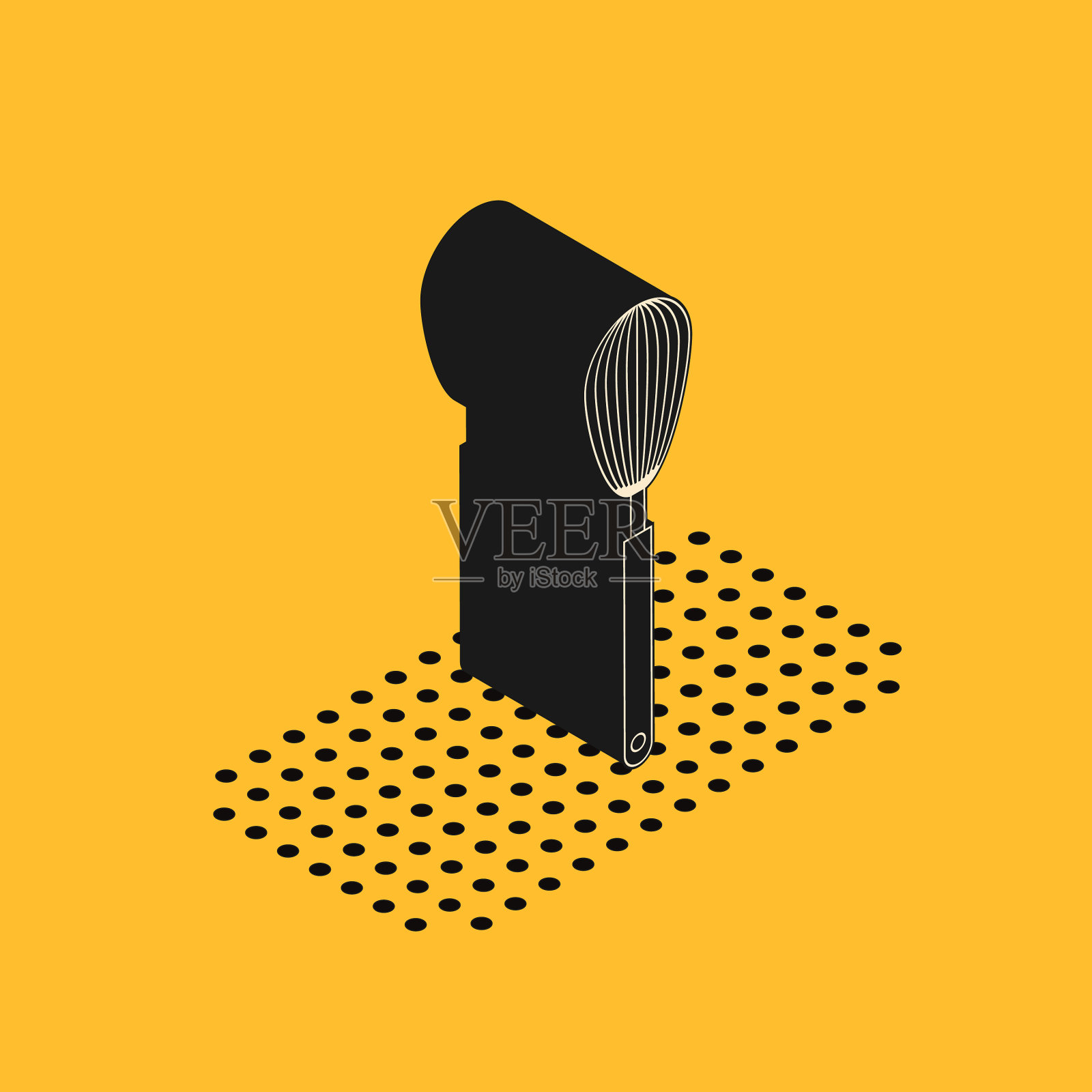 等距厨房打蛋器图标孤立黄色插画图片素材