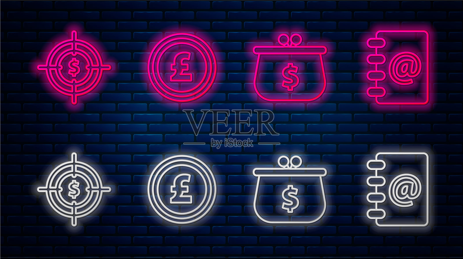 定线硬币货币与英镑符号插画图片素材