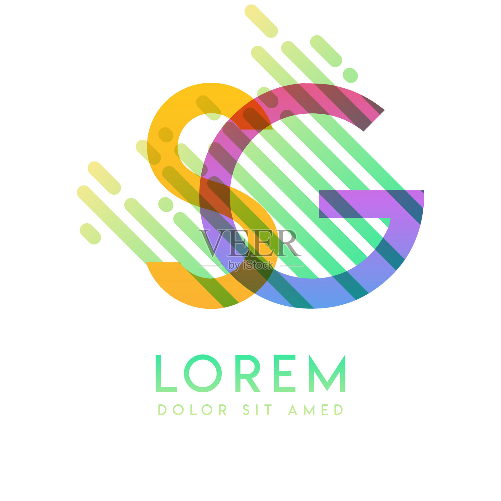 g标志与主题银河速度和风格插画图片素材