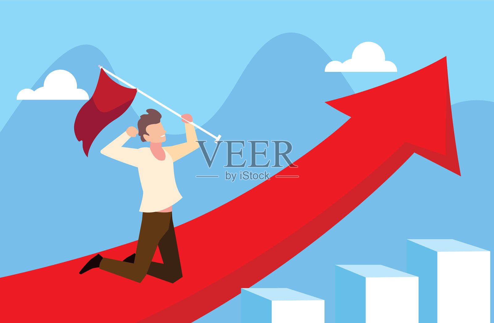 年轻人用箭走成功之路设计元素图片