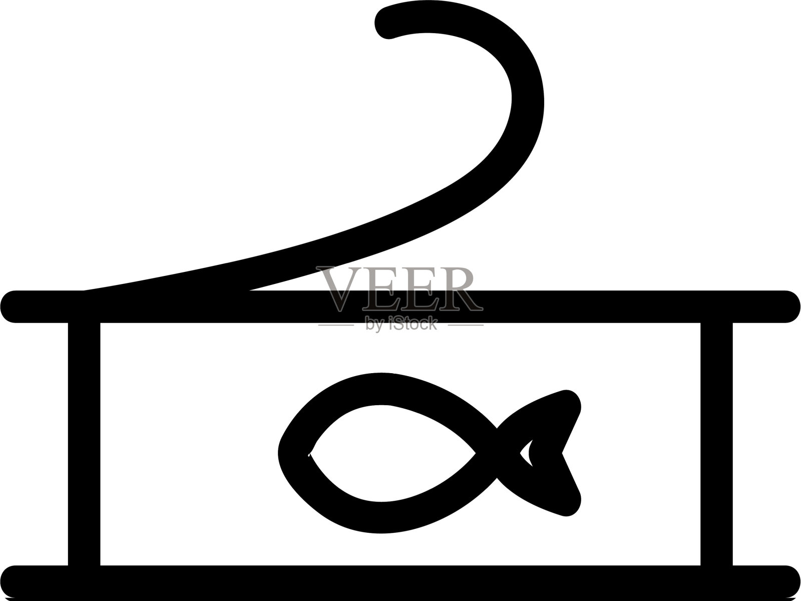 罐头鱼图标孤立轮廓符号图标素材