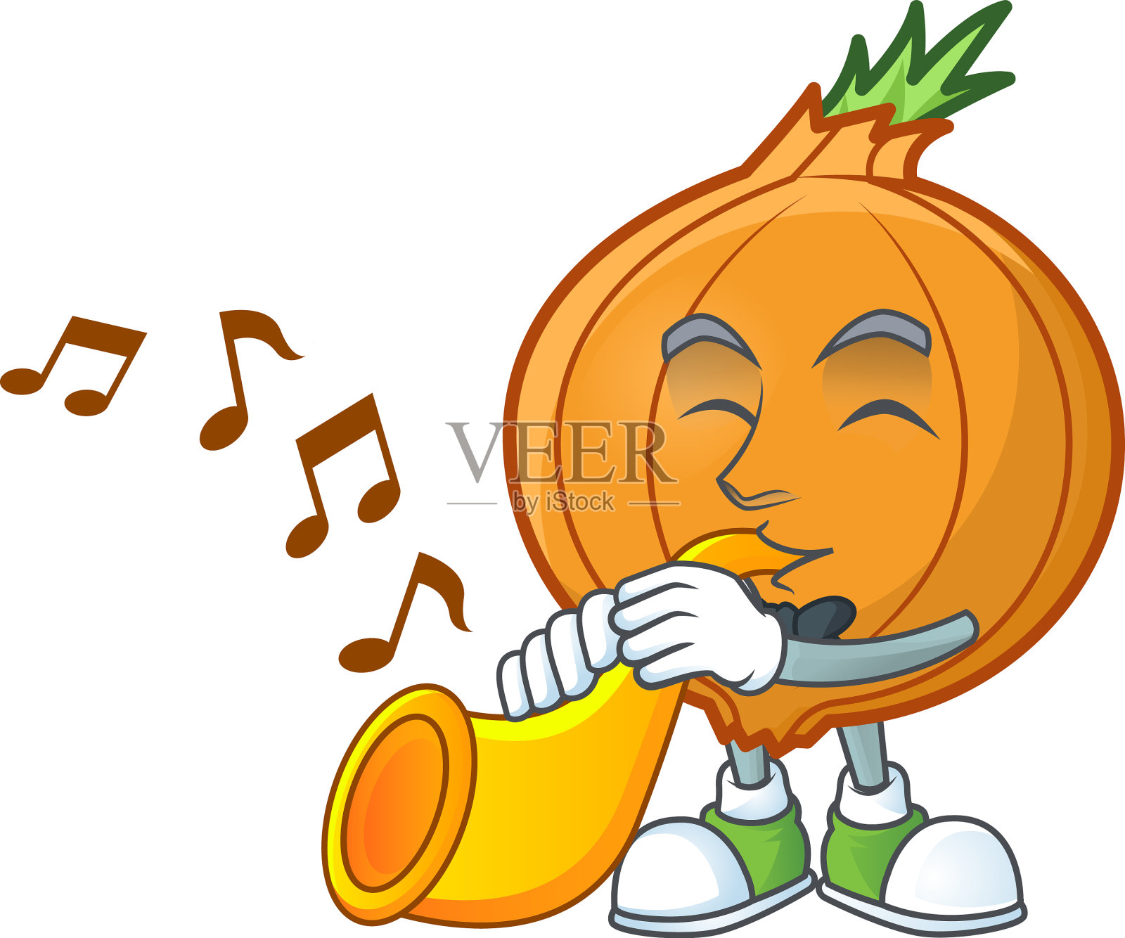 开朗的青葱卡通人物表演设计元素图片