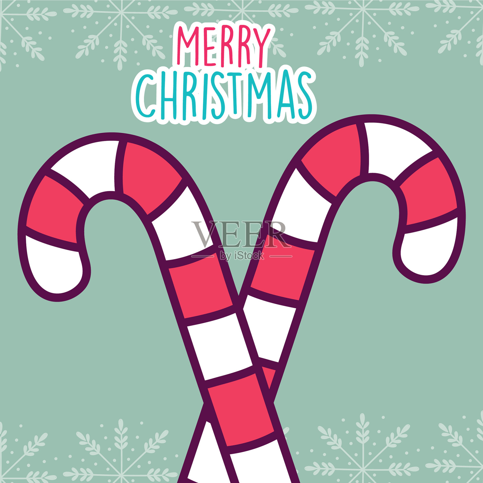 圣诞快乐庆祝糖果棒插画图片素材