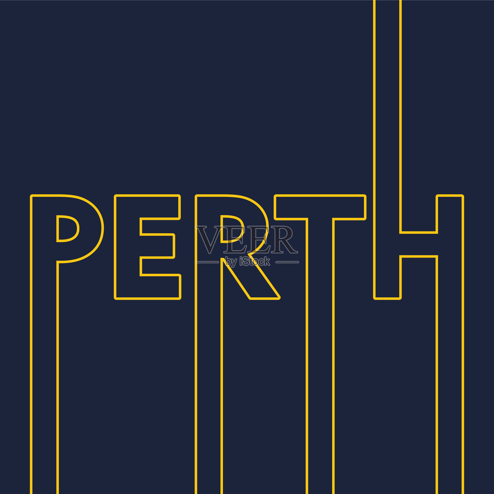 珀斯城市名插画图片素材