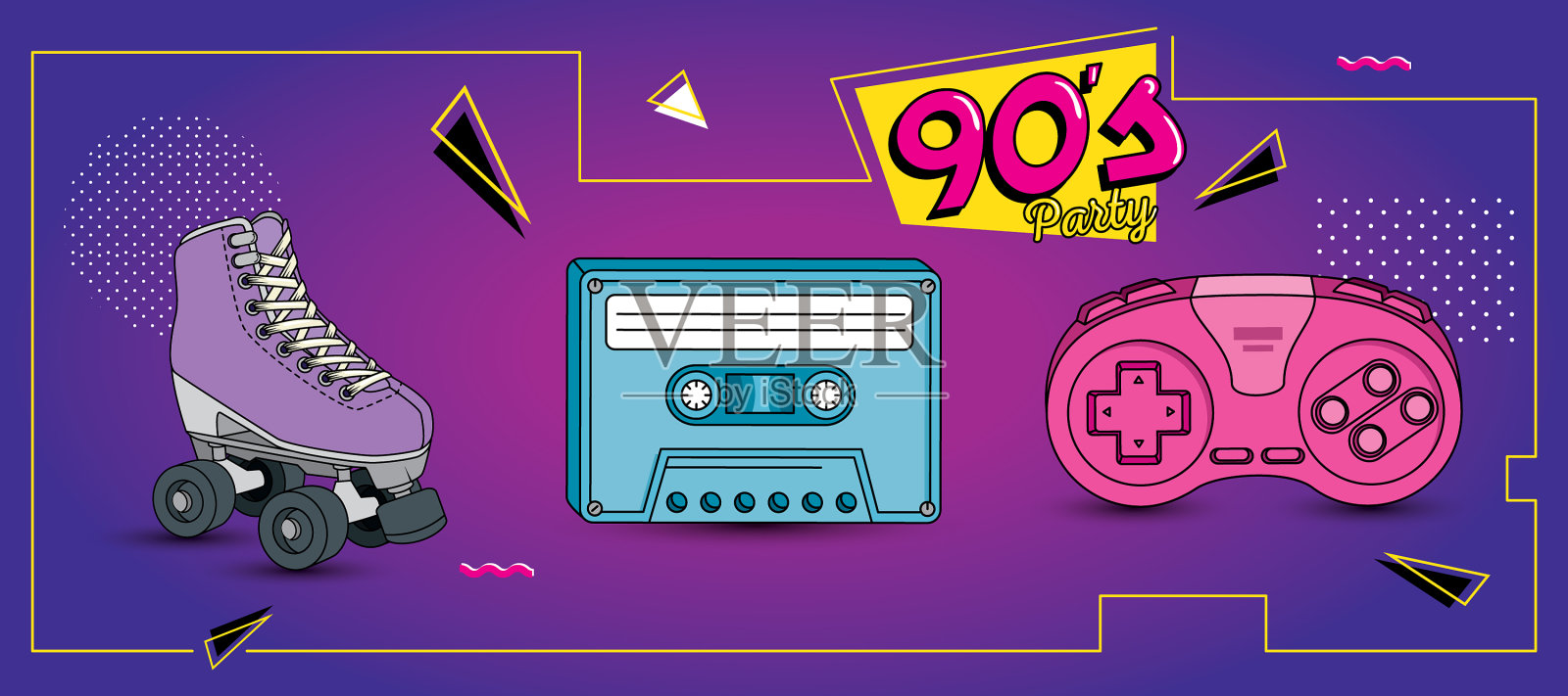 设置图标90年代复古风格图标素材