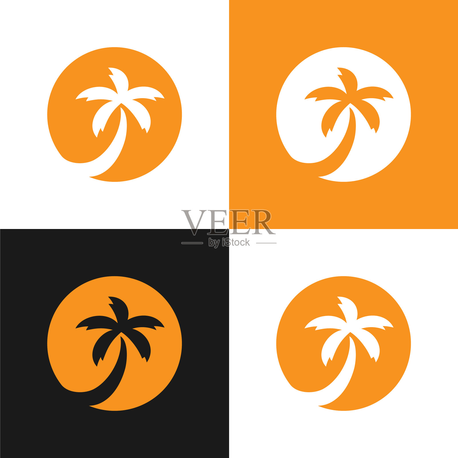 棕榈树标志图标设计椰子树插画图片素材