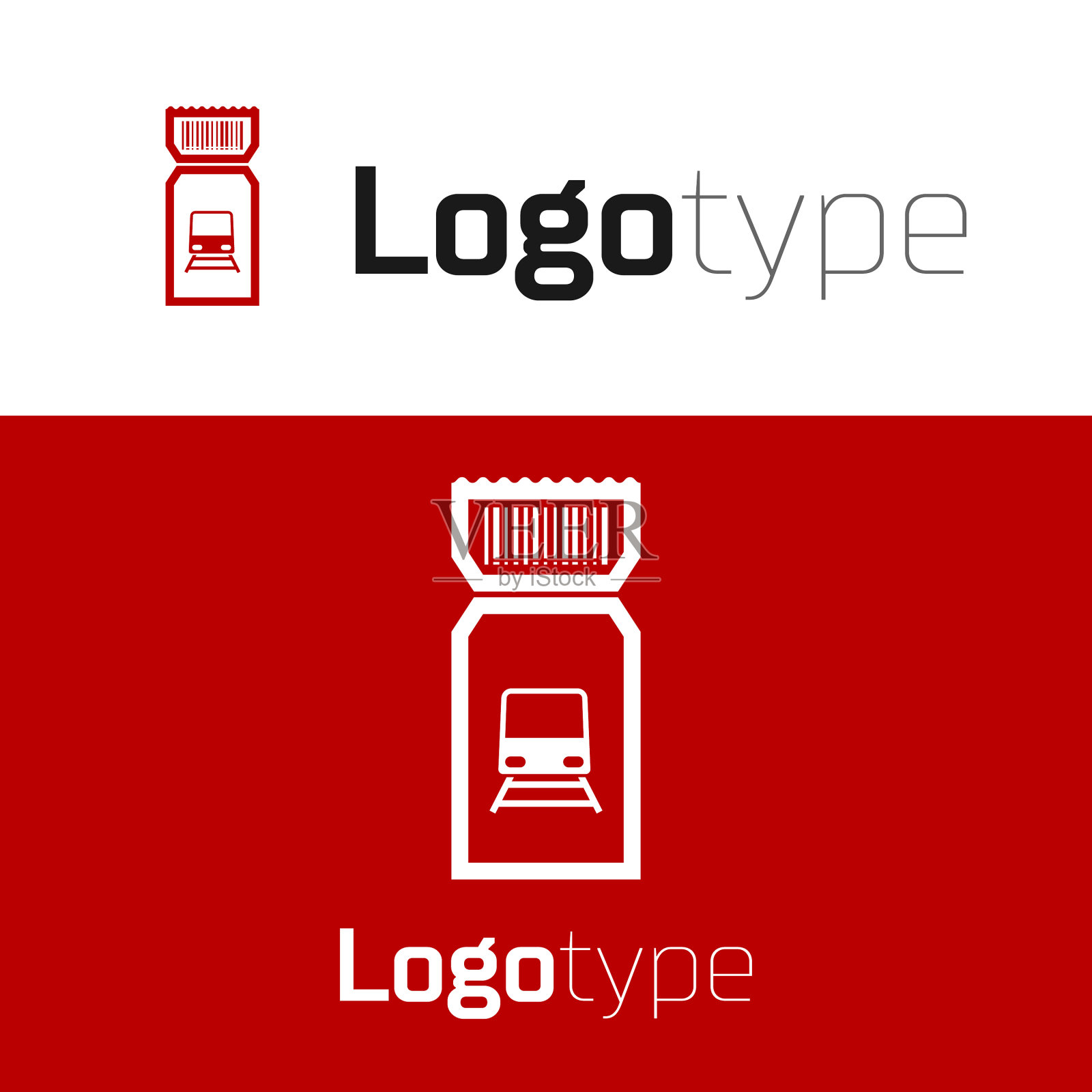 红色火车票图标孤立在白色背景图标素材