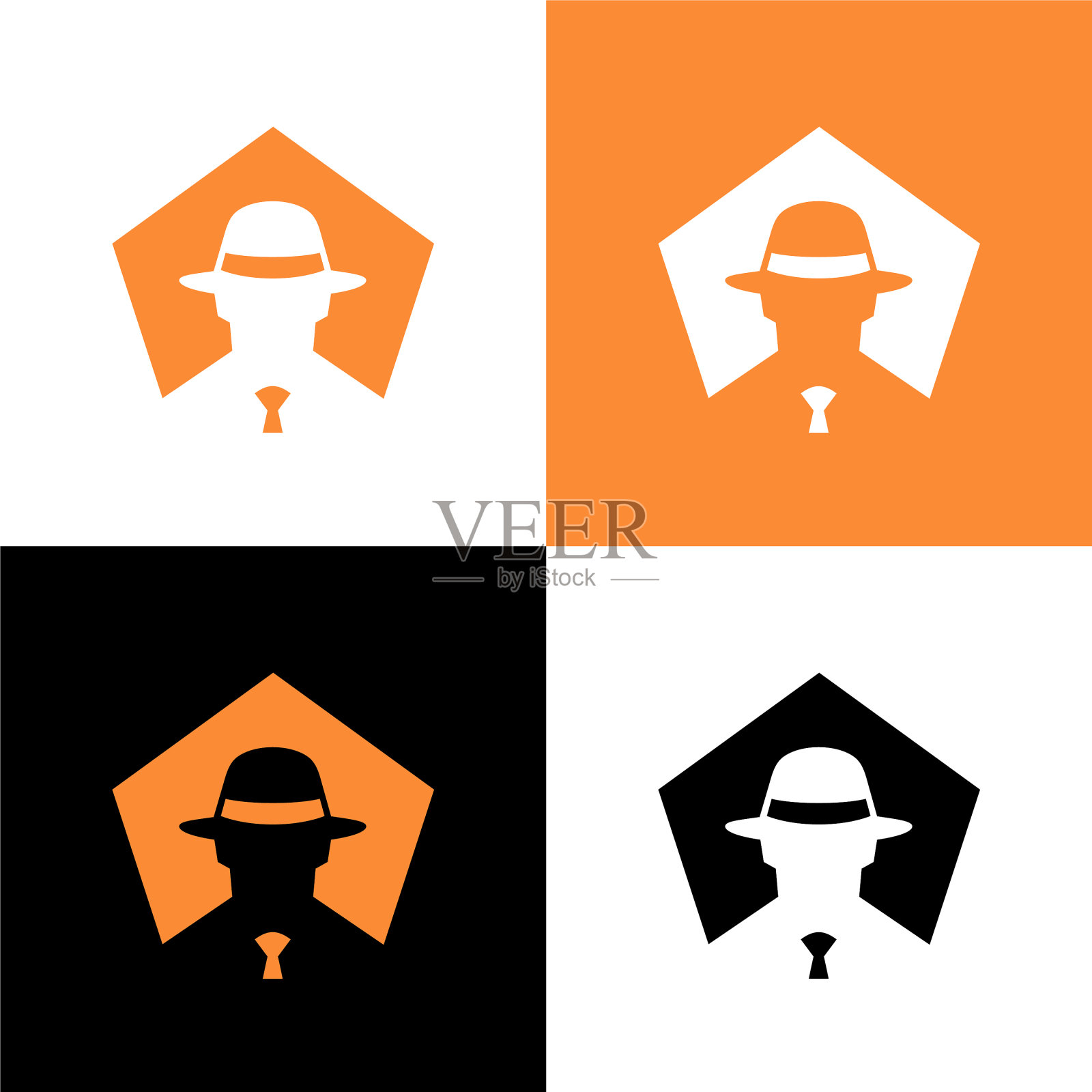 隐身标志设计模板黑帮元素插画图片素材