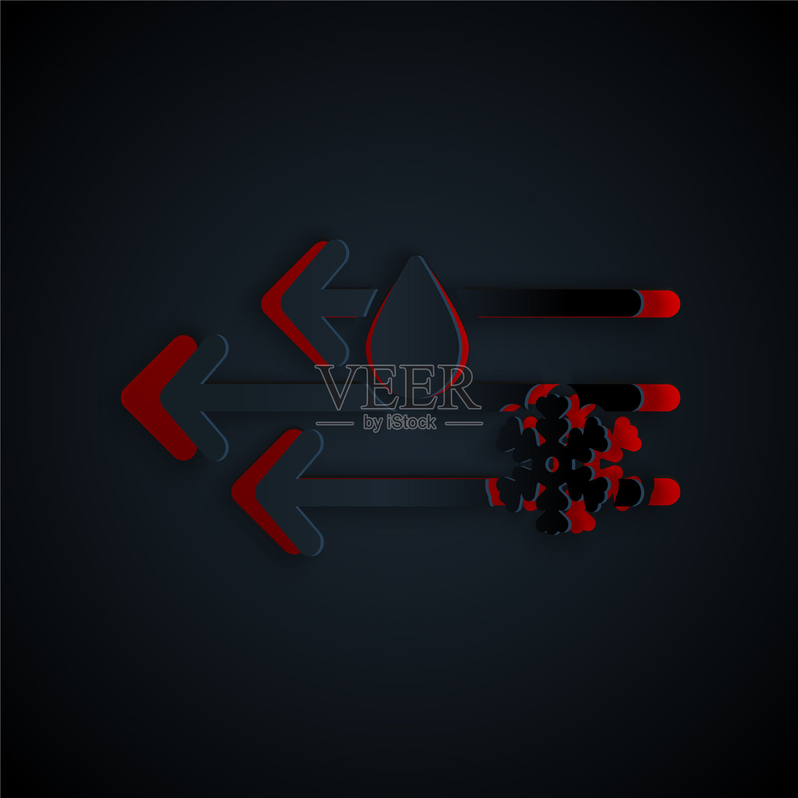 纸剪风与雪的图标隔绝上插画图片素材