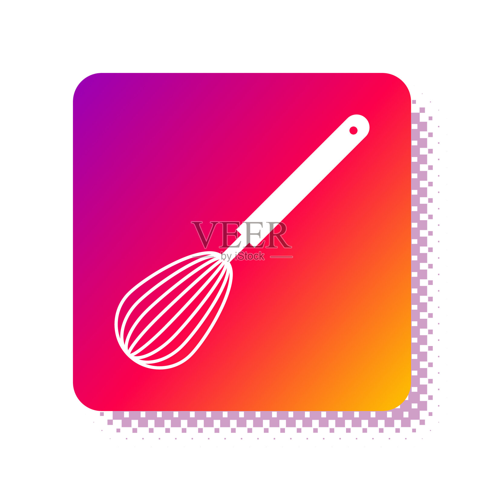 白色厨房搅拌器图标孤立在白色上插画图片素材