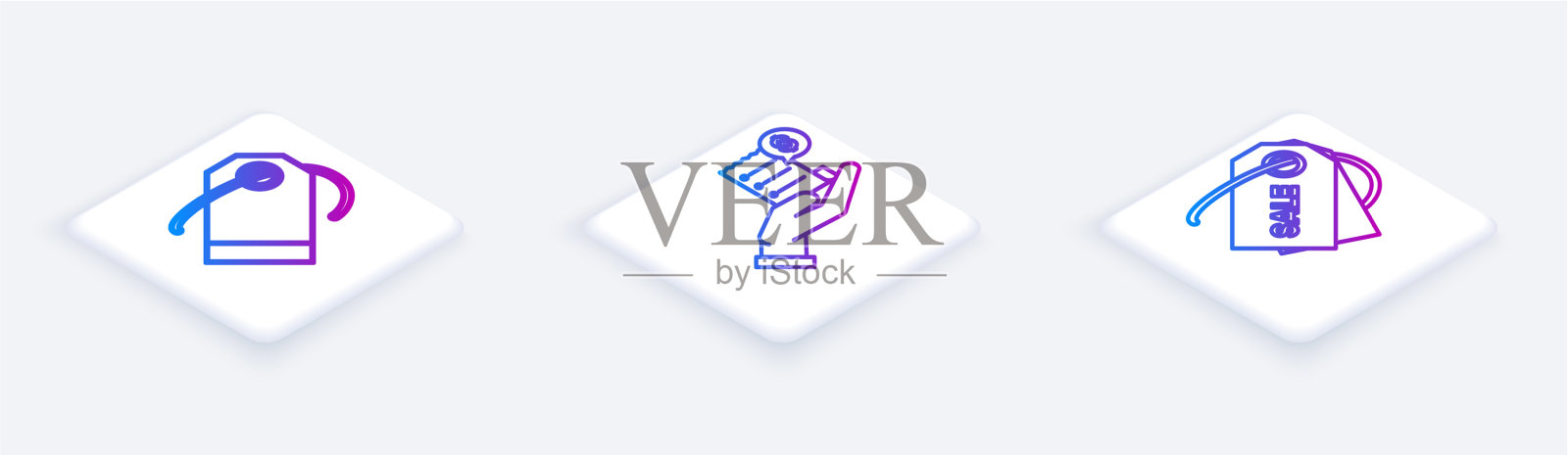 设置等距线空白标签模板价格标签图标素材