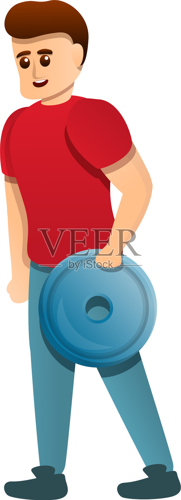 健身教练图标卡通风格设计元素图片