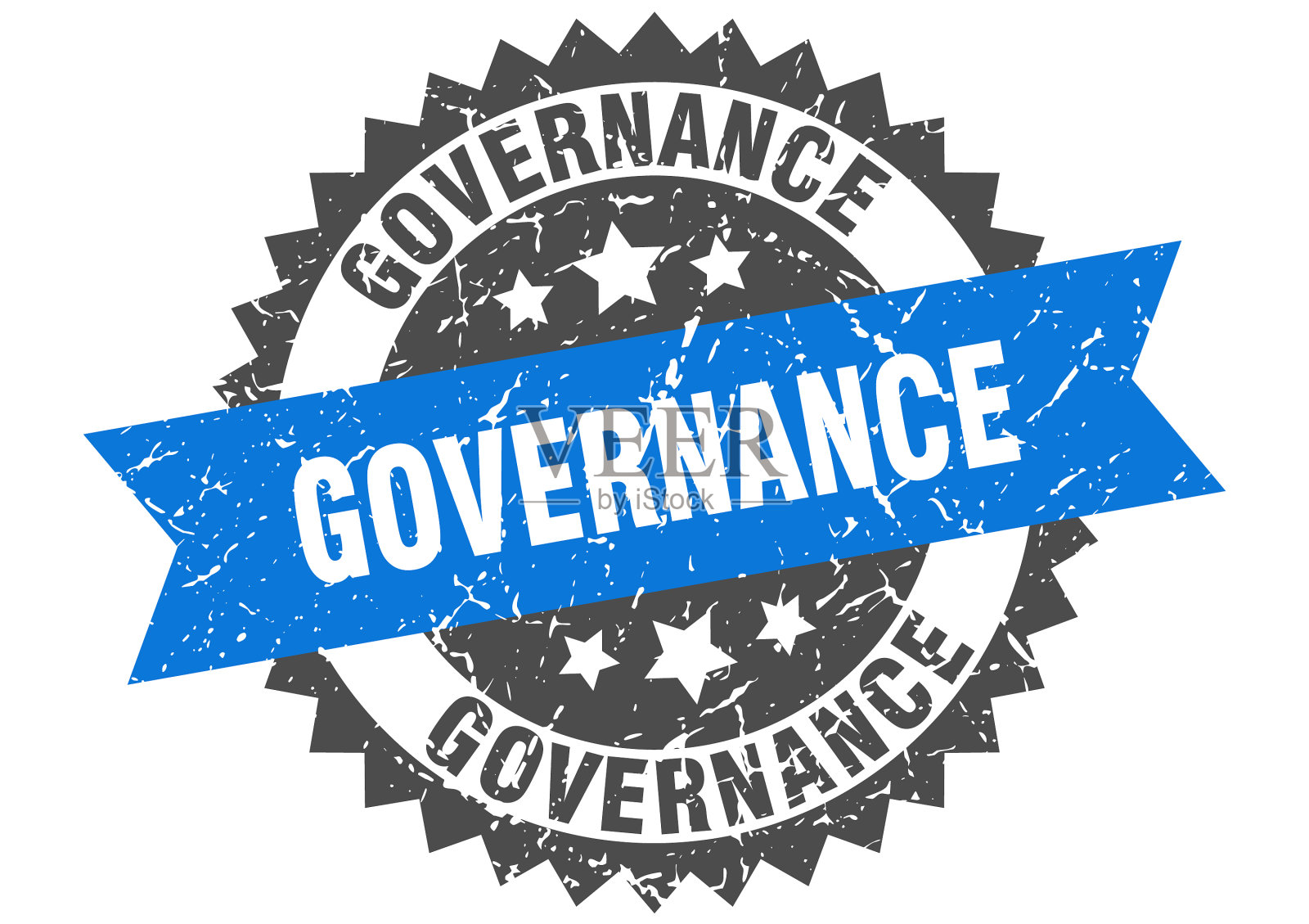 治理垃圾印章与蓝色乐队治理插画图片素材