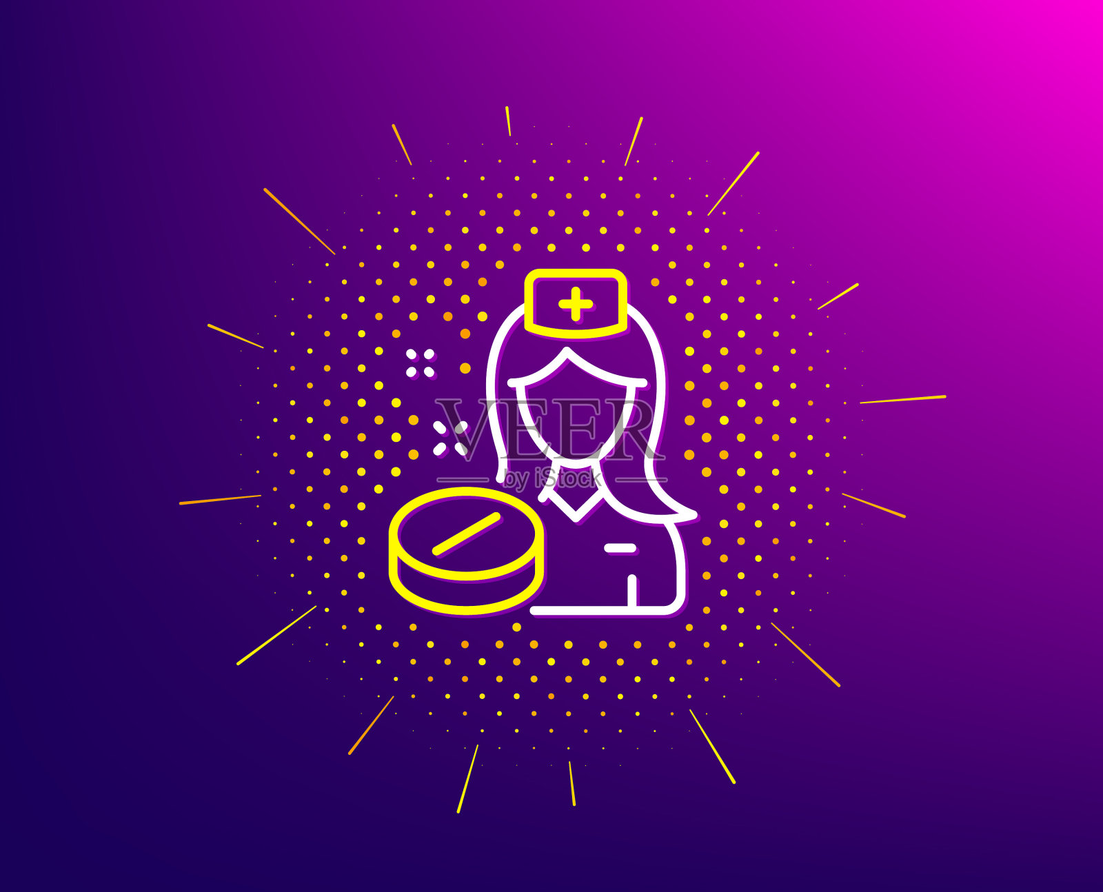 护士线图标药药签药房插画图片素材