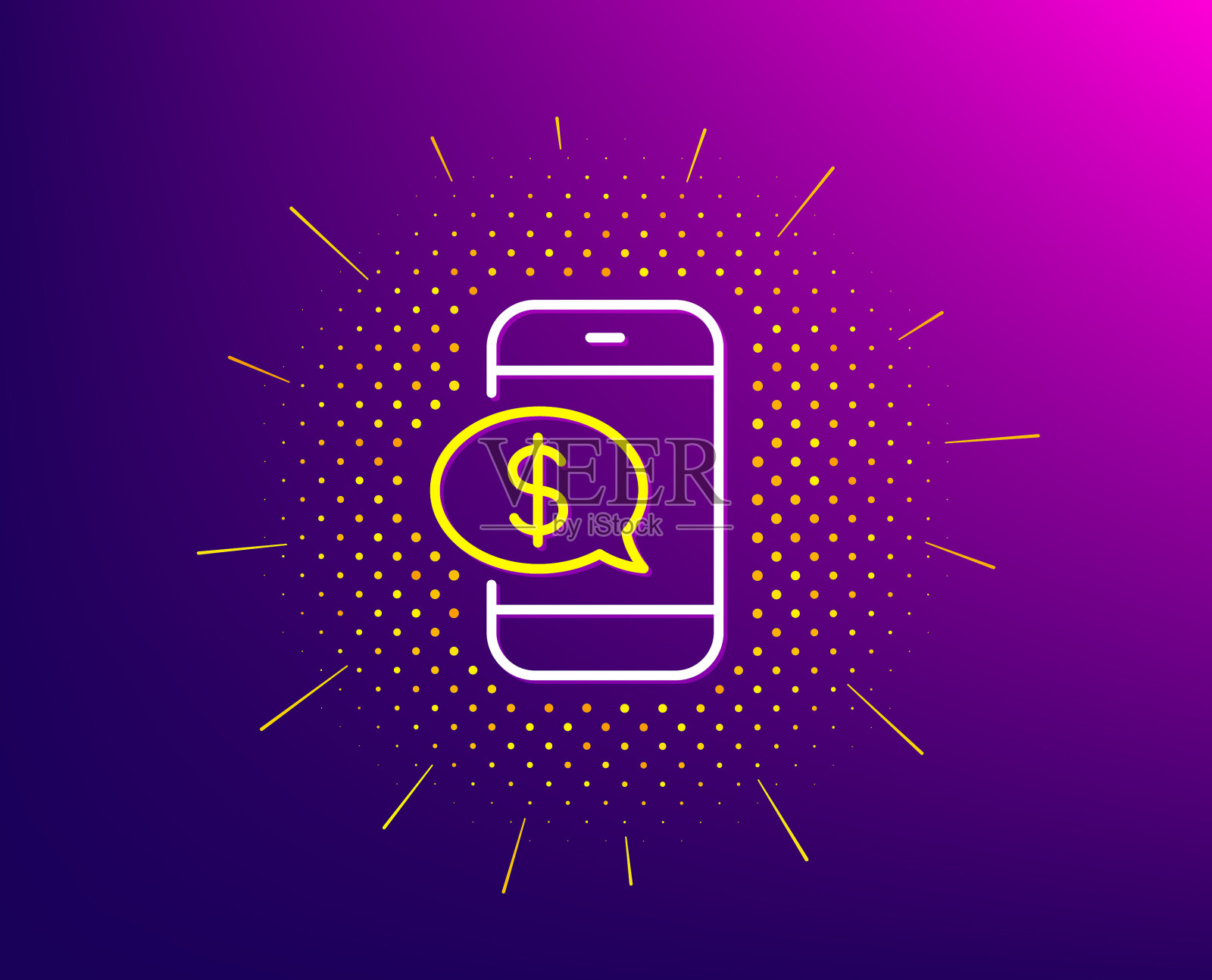 付费电话线路图标移动支付标志插画图片素材