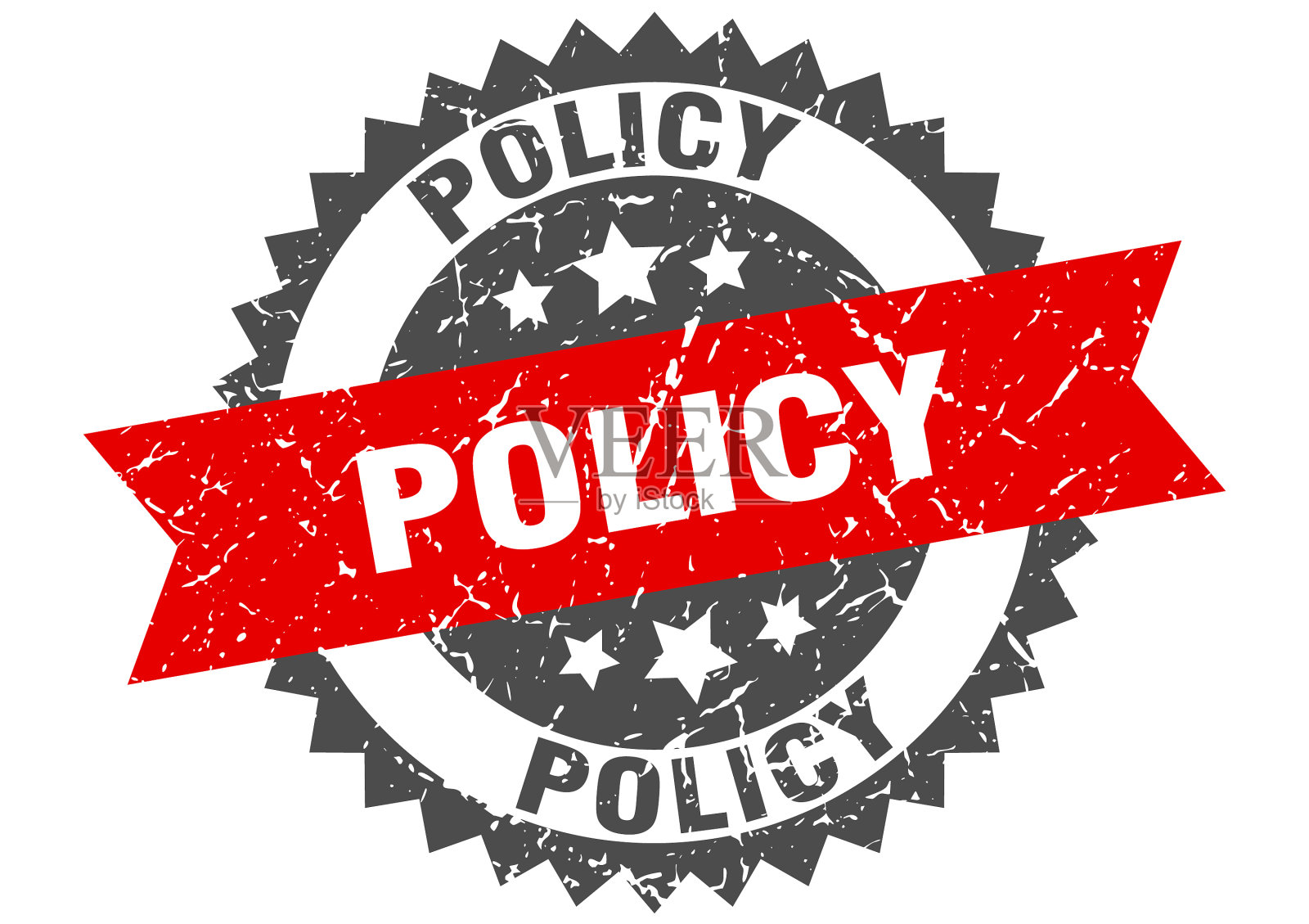 政策垃圾印章与红带政策插画图片素材