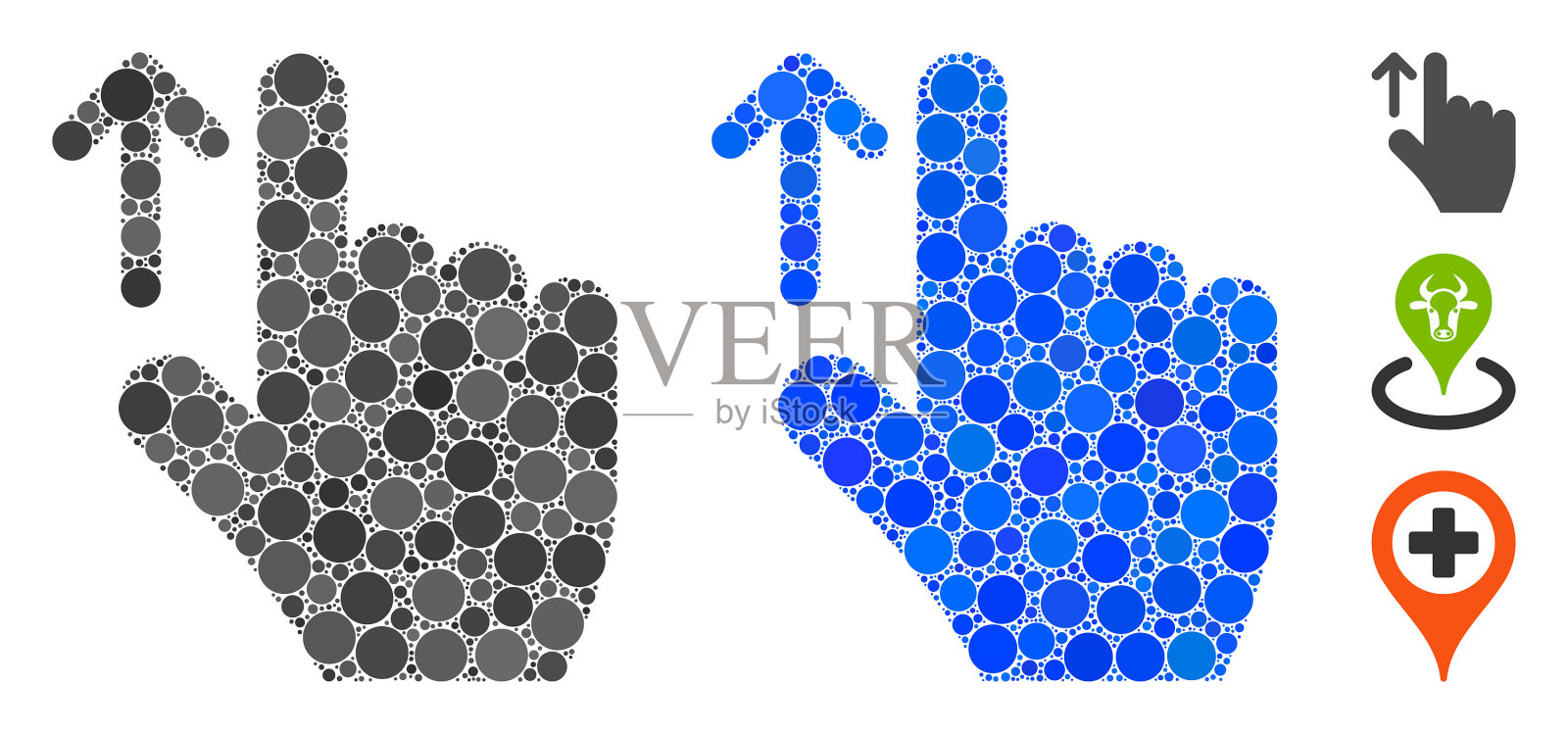 方向合成图标圆插画图片素材