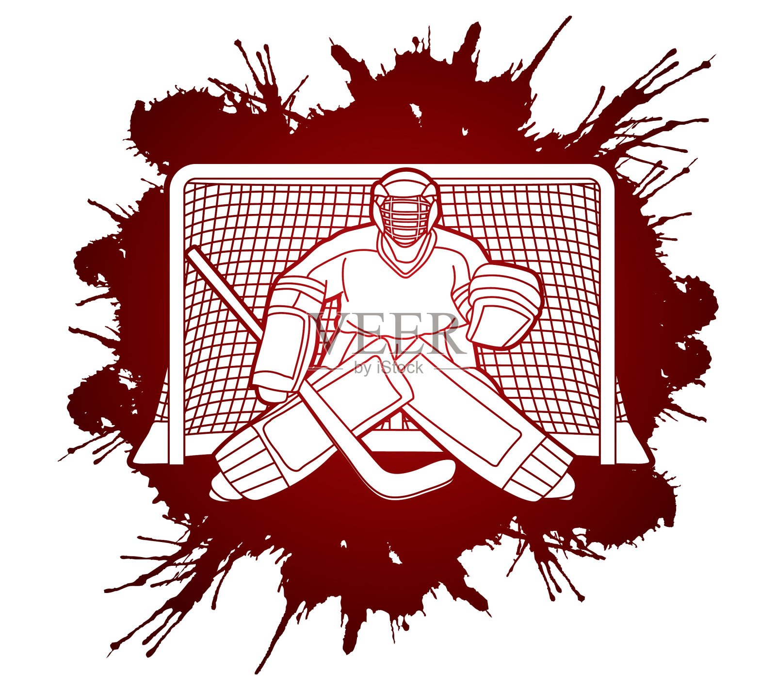 冰球运动员动作图形设计元素图片