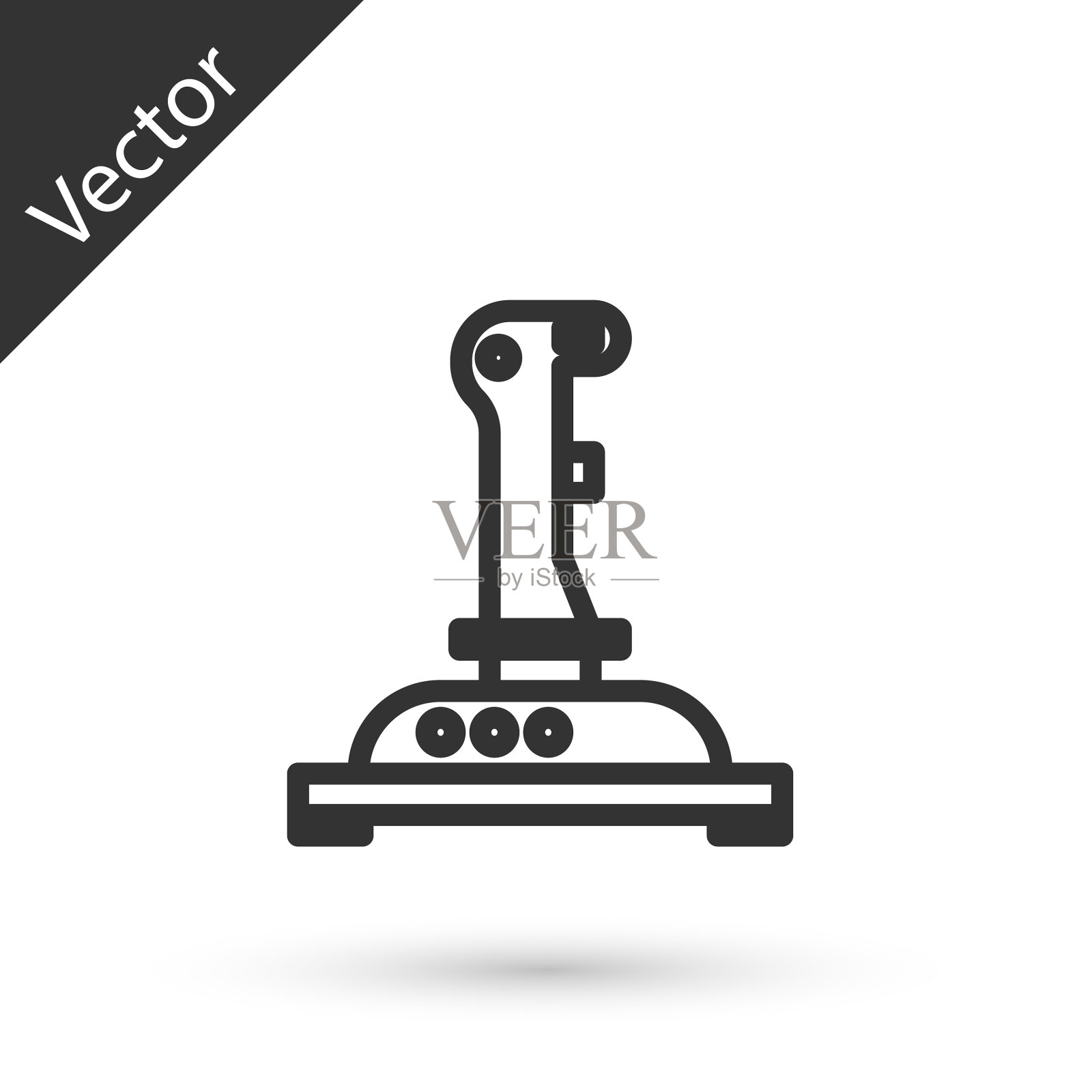 灰色线操纵杆为街机图标插画图片素材