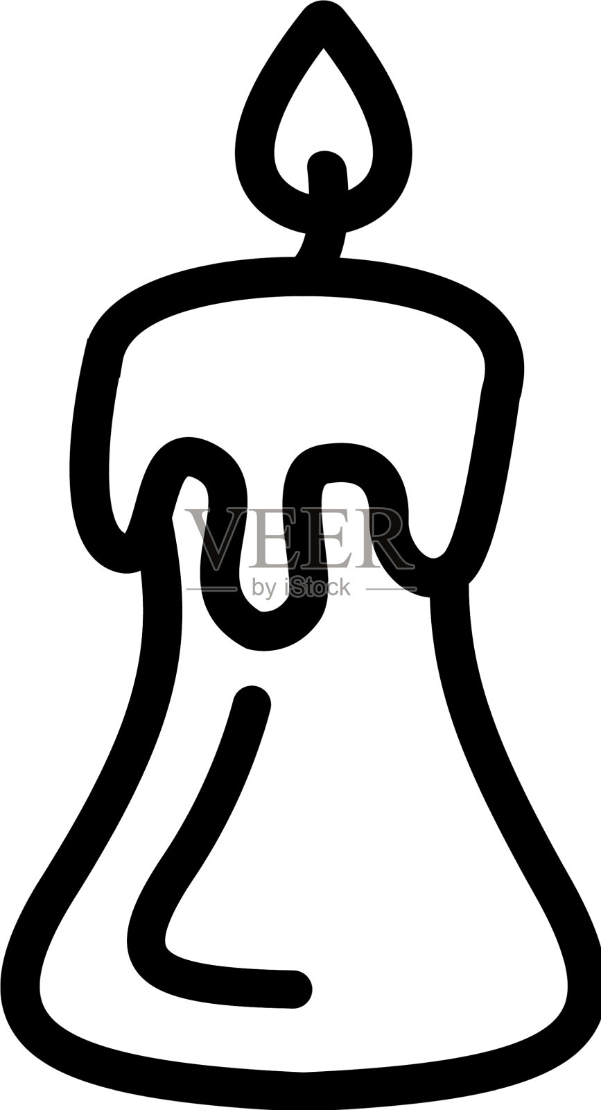 蜡烛图标孤立轮廓符号设计元素图片