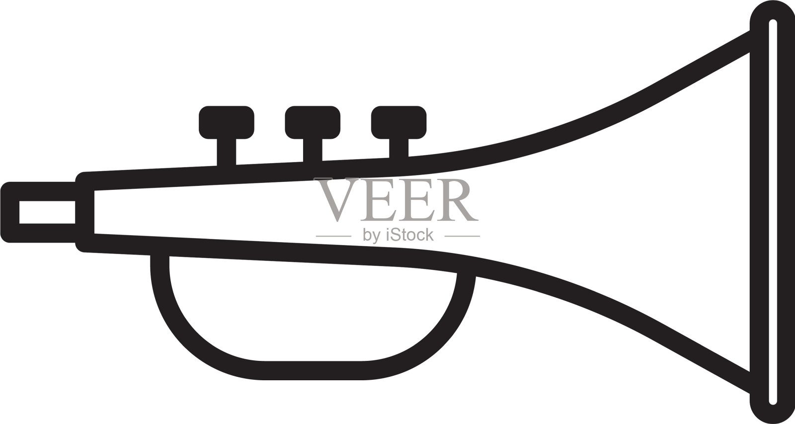 黑线乐器小号图标插画图片素材