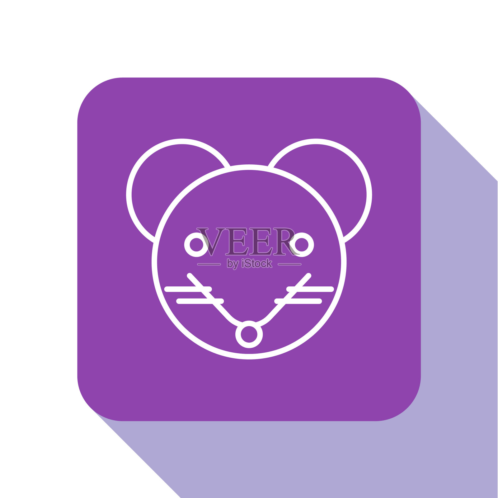 白线鼠星座图标孤立在白色上插画图片素材