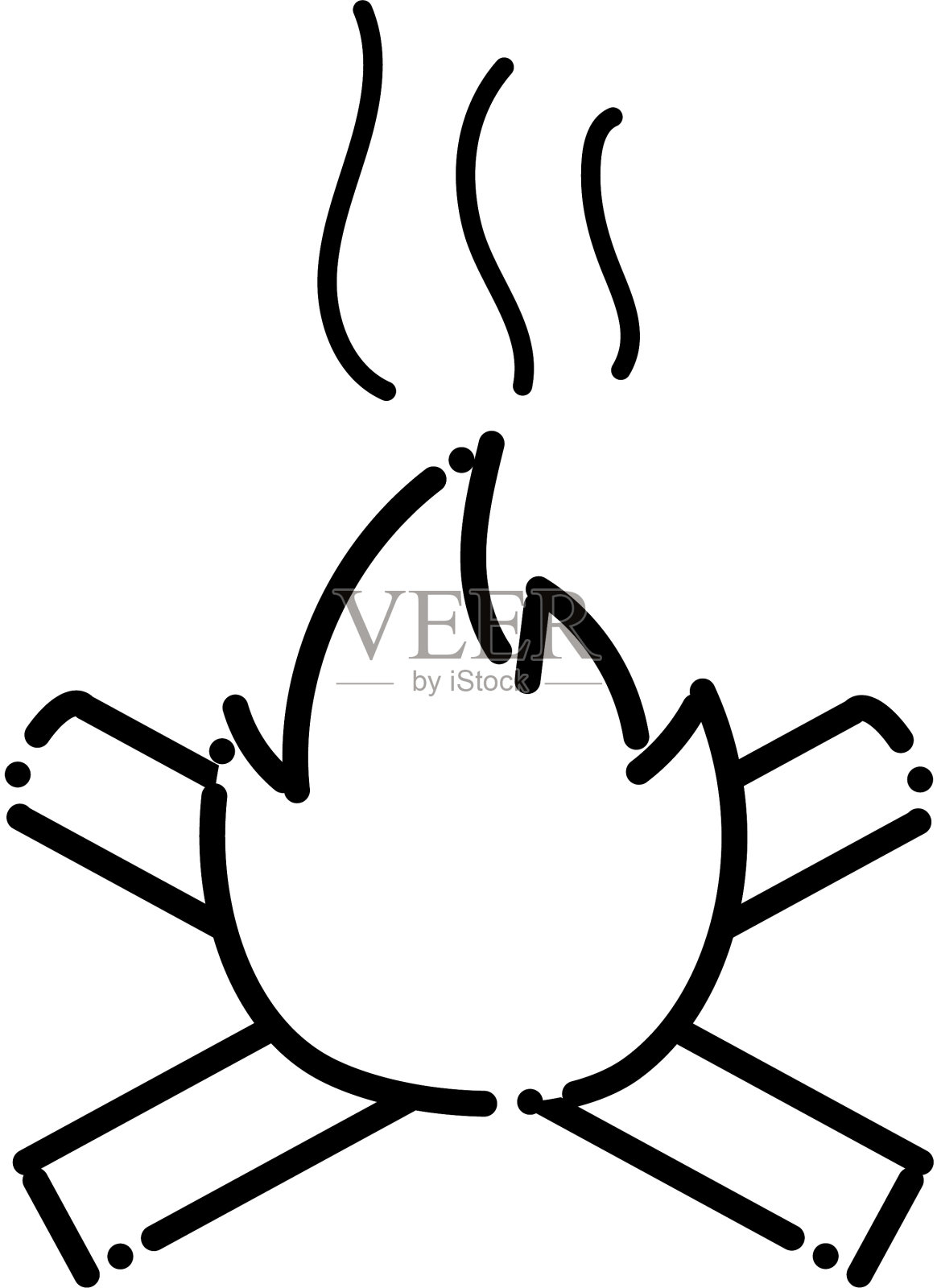 孤立露营火图标线设计图标素材