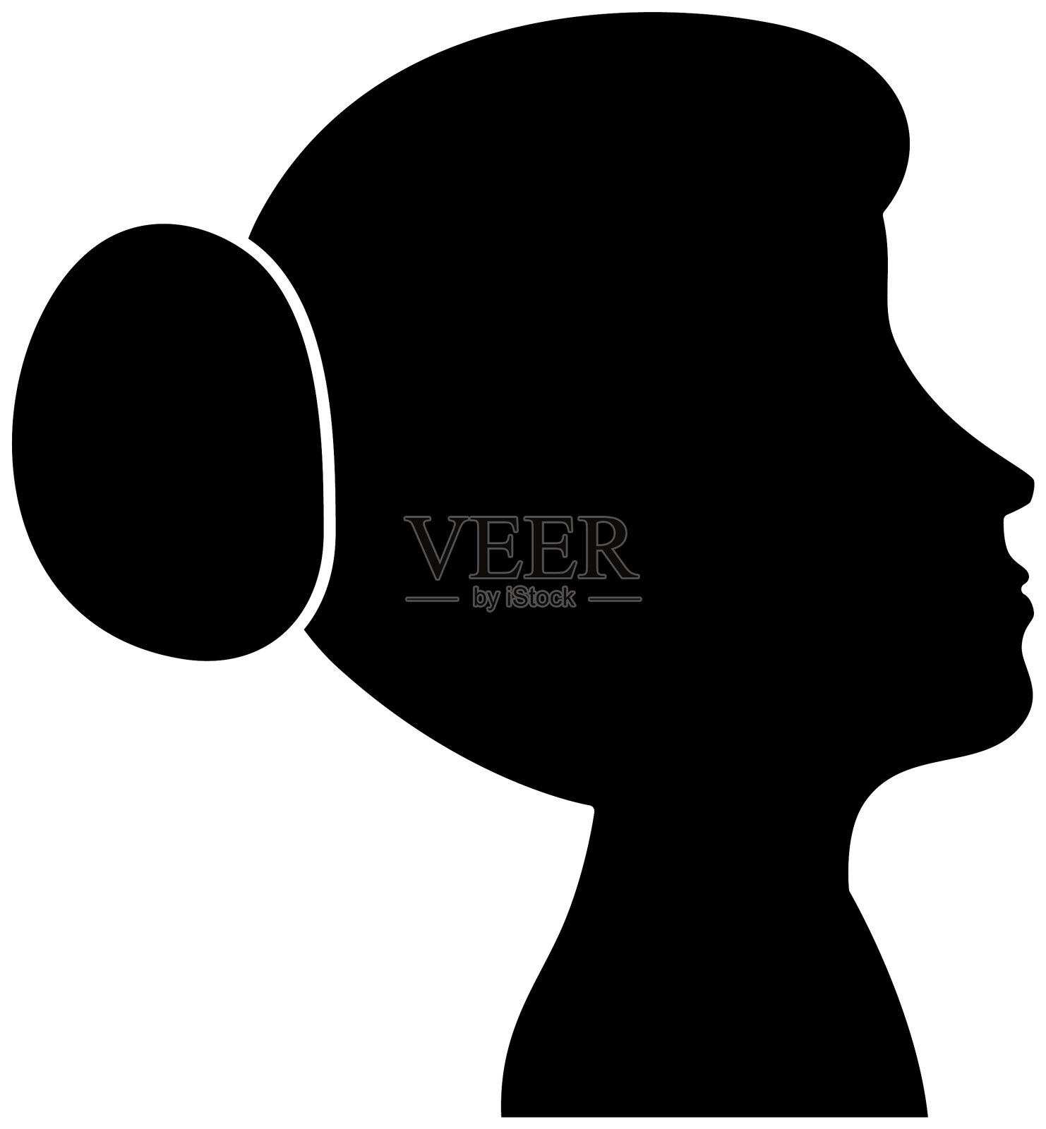 剪影头像女性头像人物设计元素图片