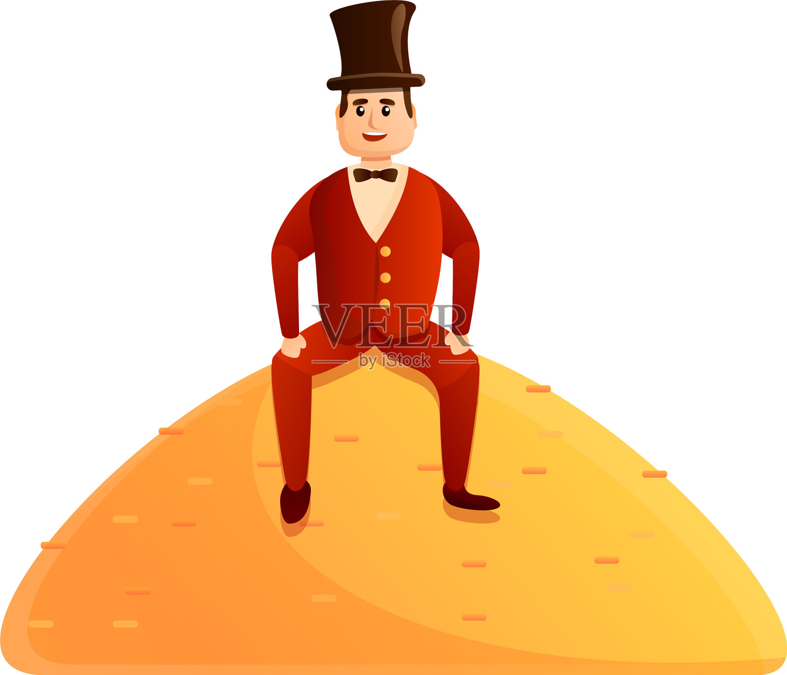 快乐的亿万富翁图标卡通风格设计元素图片