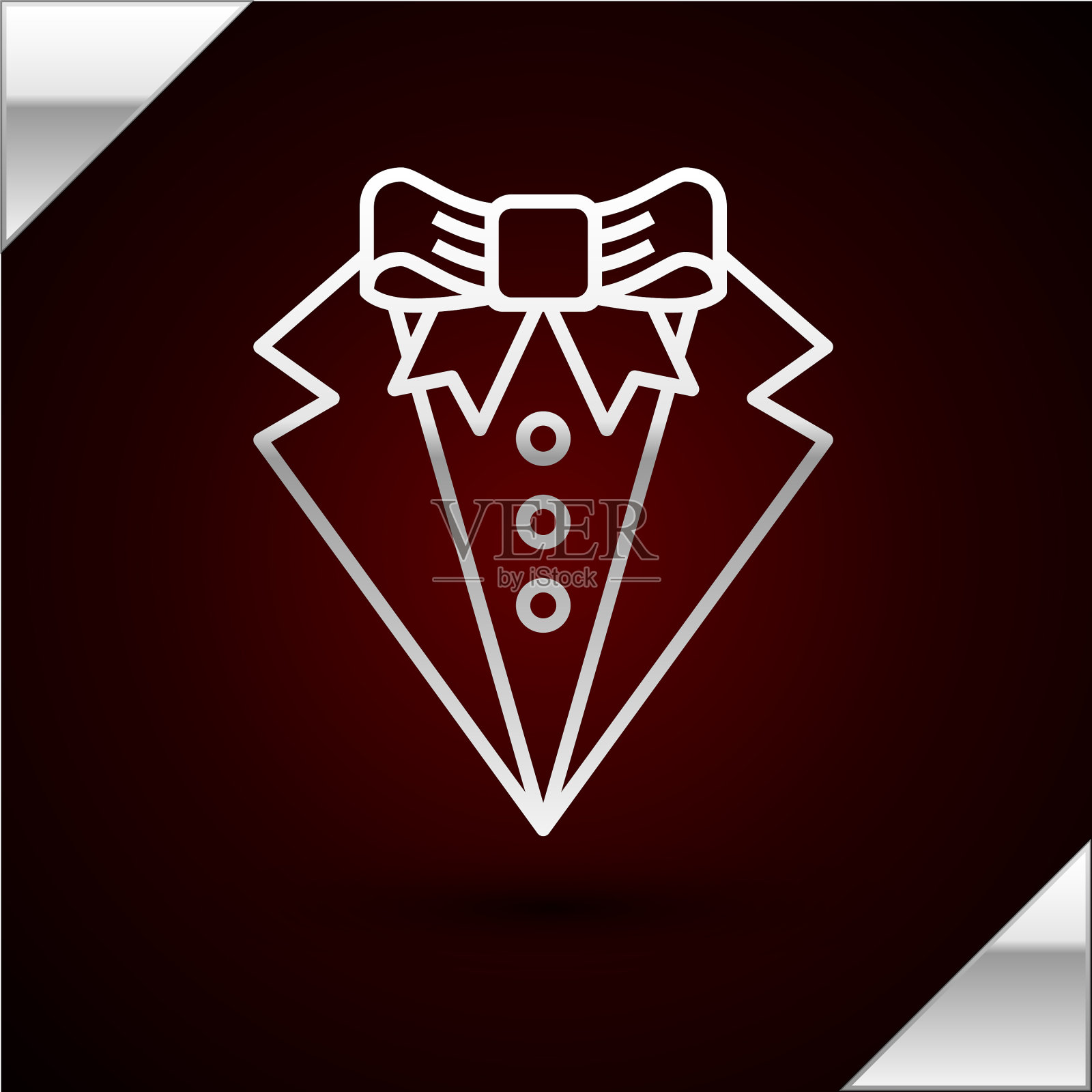 银色线套装图标孤立在暗红色上插画图片素材