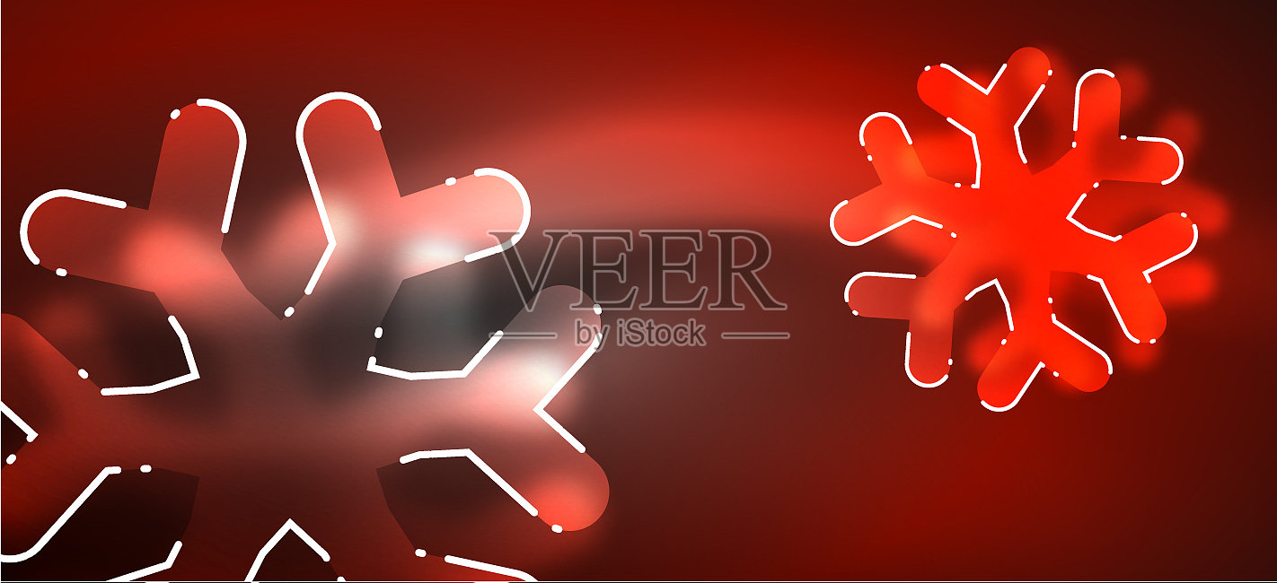 模糊的圣诞节雪花抽象背景插画图片素材