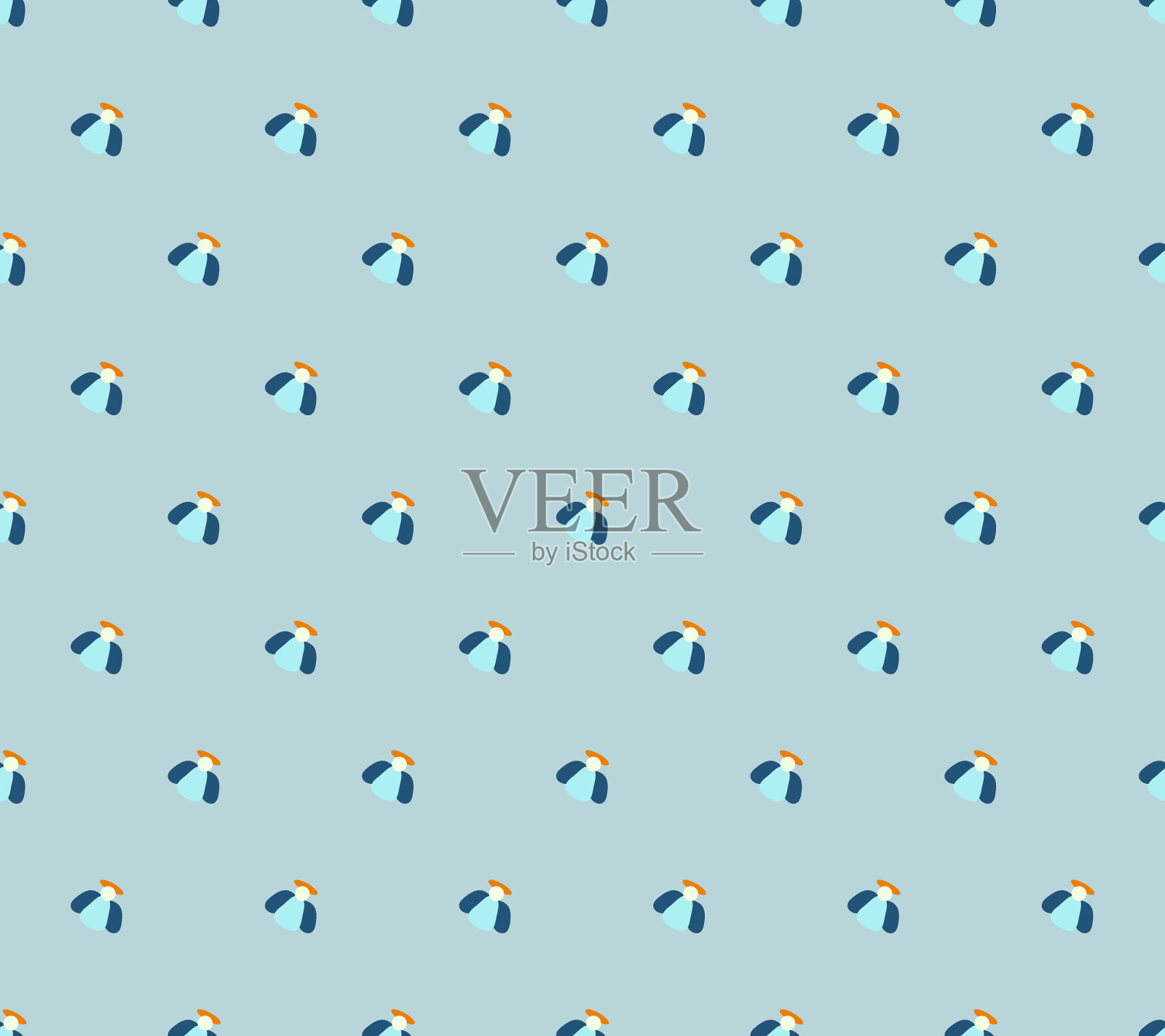 宗教无缝模式与天使翅膀插画图片素材