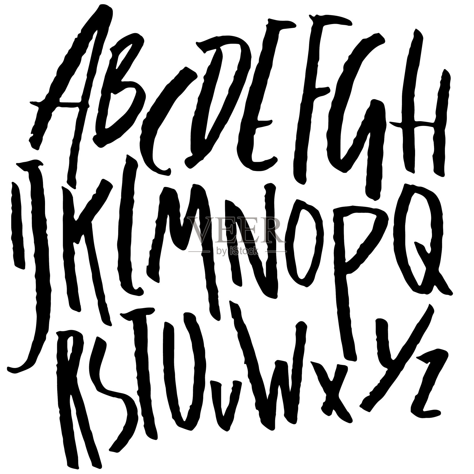 手绘干刷字体现代刷字设计元素图片