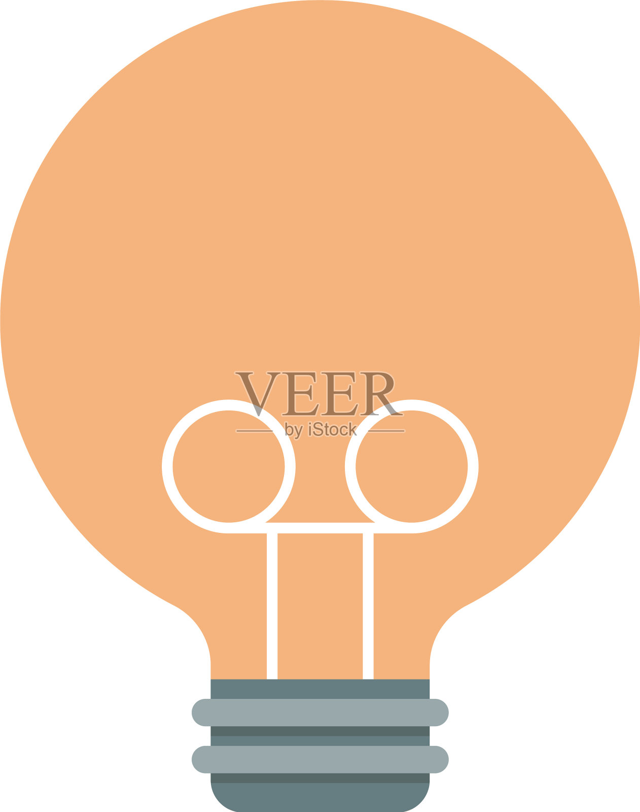 白色背景的灯泡熄灭图标素材