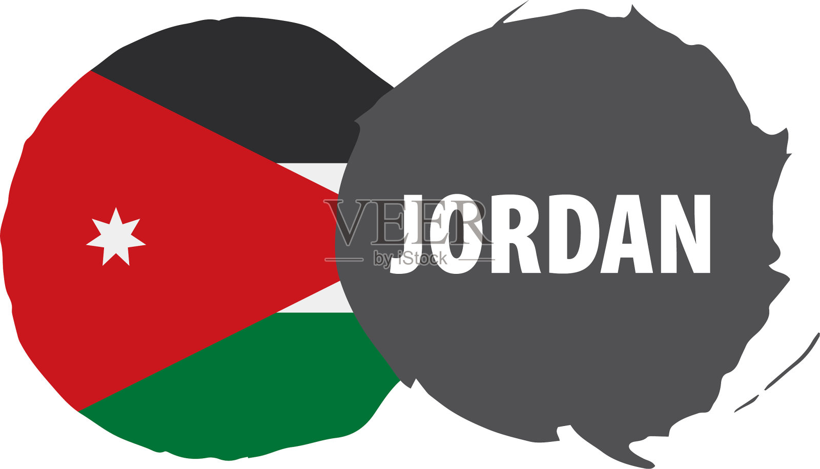 约旦国旗上有白色插画图片素材