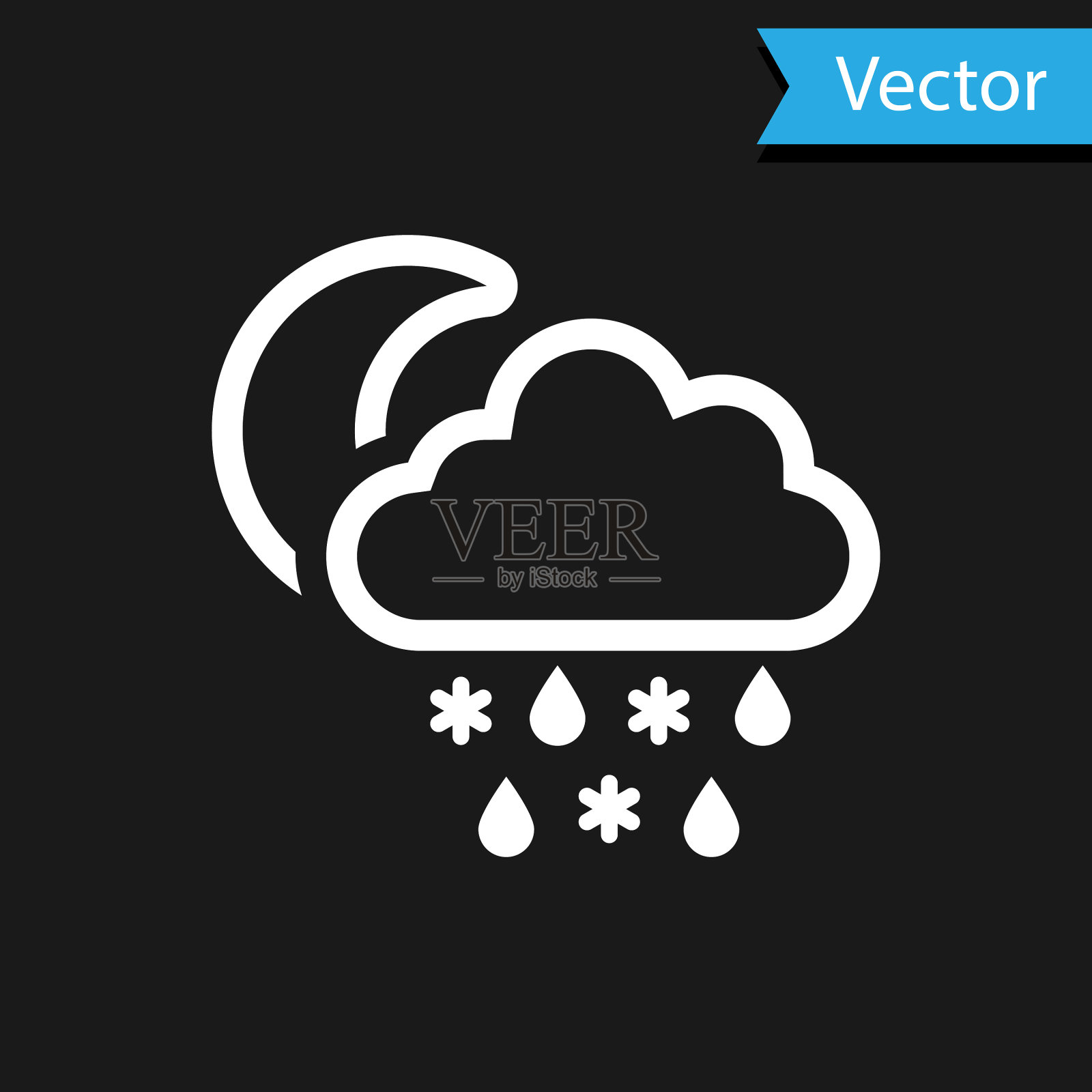 白云与雨雪象隔绝在一起插画图片素材