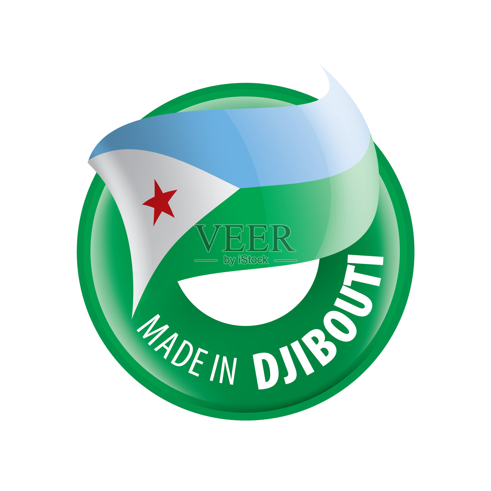 吉布提国旗上印着白色设计元素图片