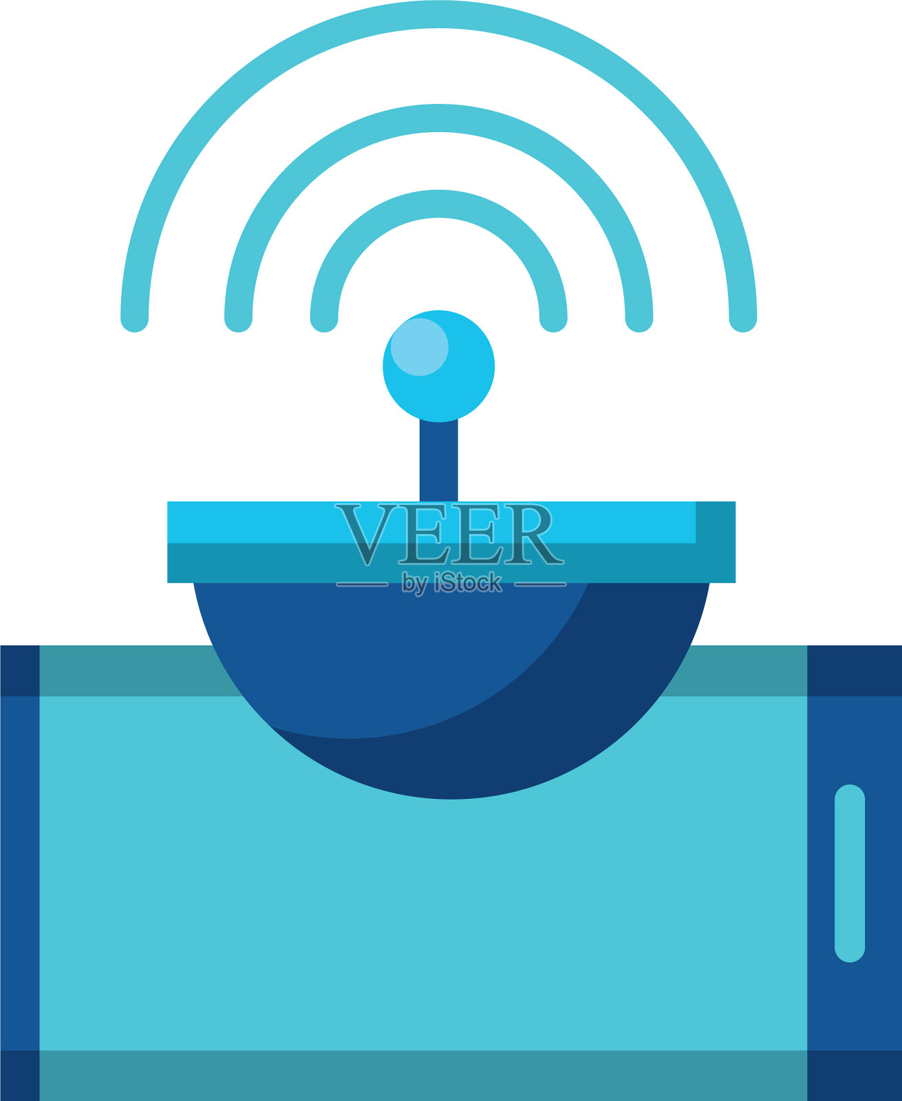数字智能手机和天线图标平面设计设计元素图片