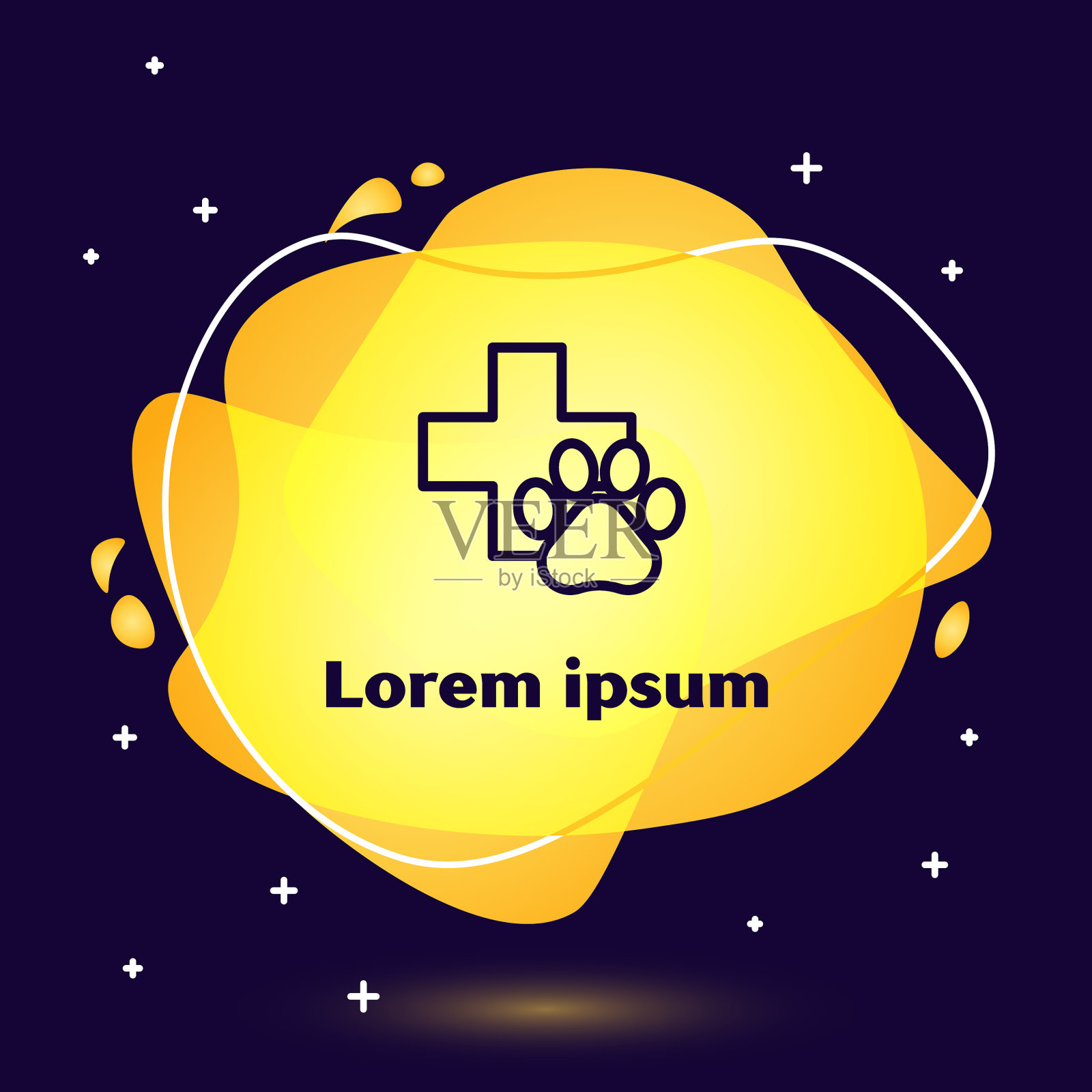 黑线表示兽医诊所图标为黑色插画图片素材