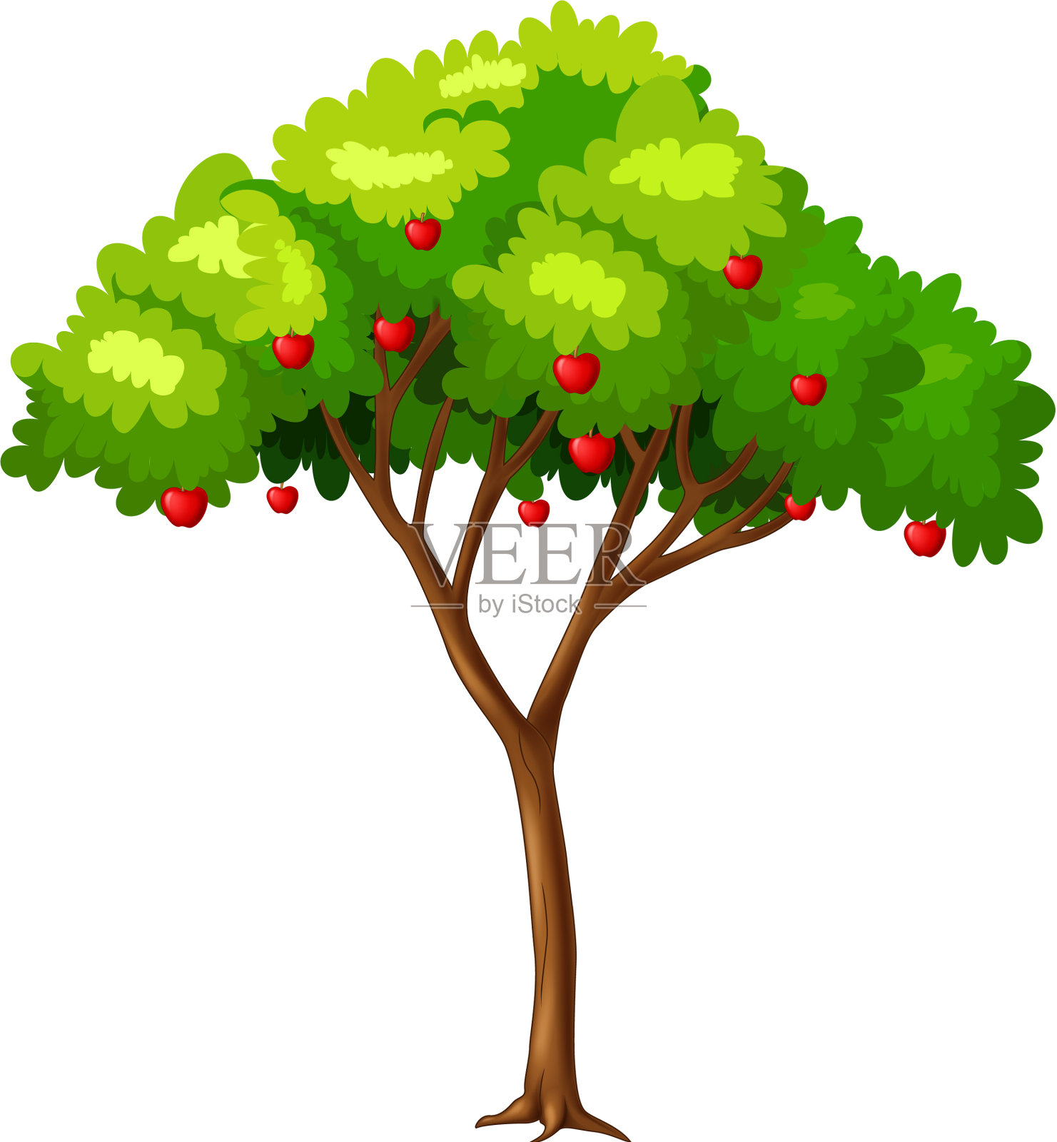 酷苹果树卡通设计元素图片