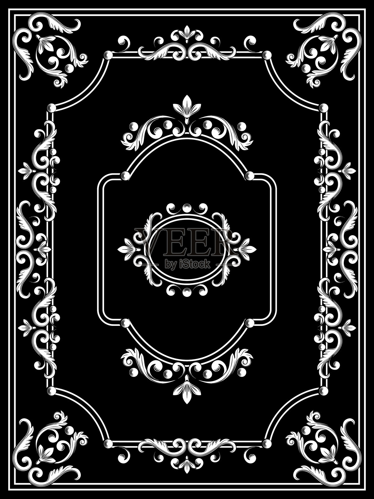 集合美丽的镜框插画图片素材