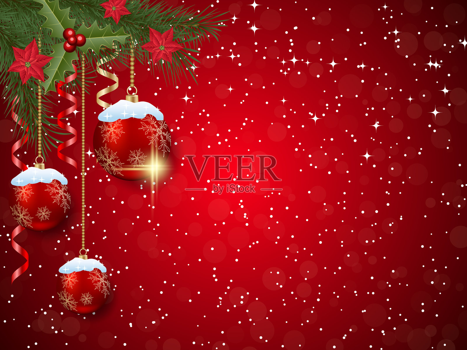 圣诞节和新年的背景插画图片素材