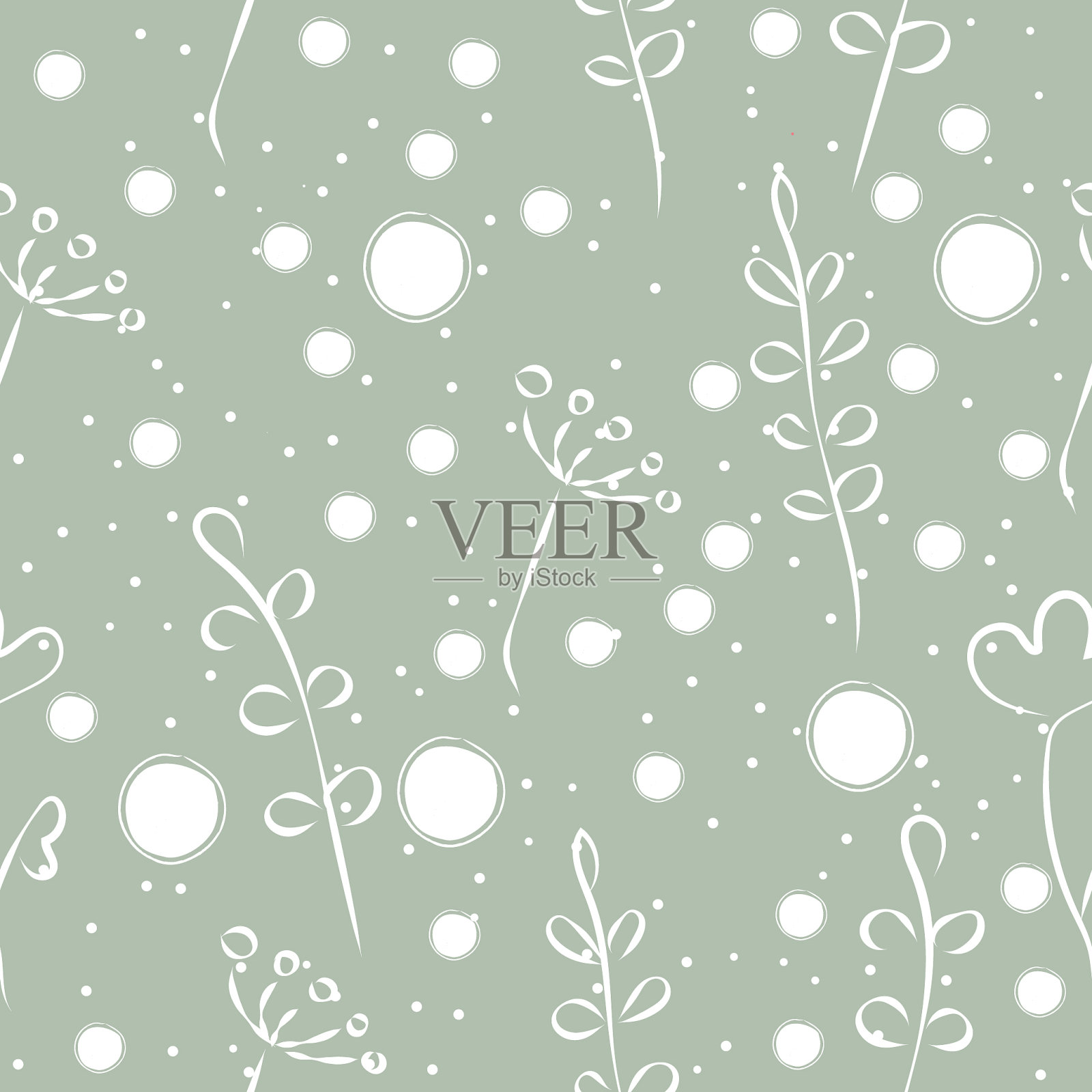 花卉抽象无缝图案现代数码插画图片素材