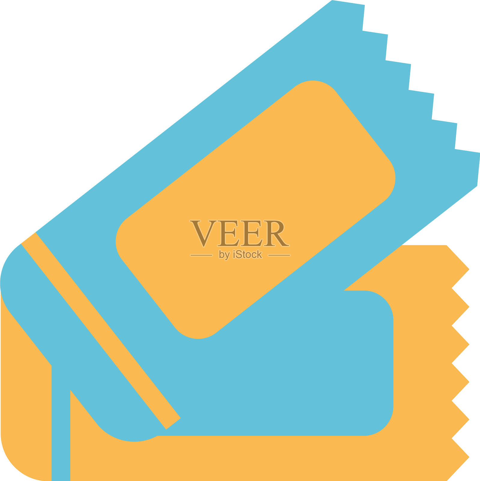 门票在白色背景上图标素材